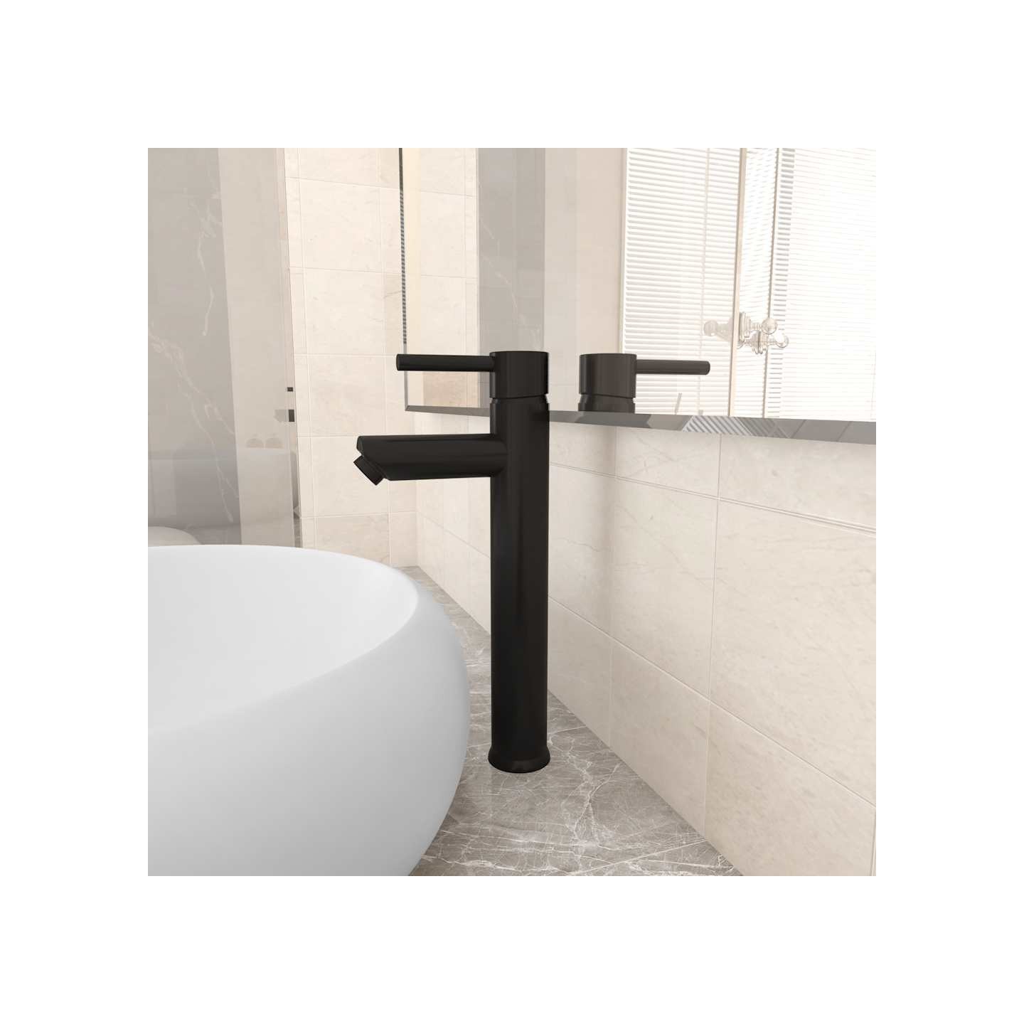 Mitigeur de salle de bain Noir 12x30 cm
