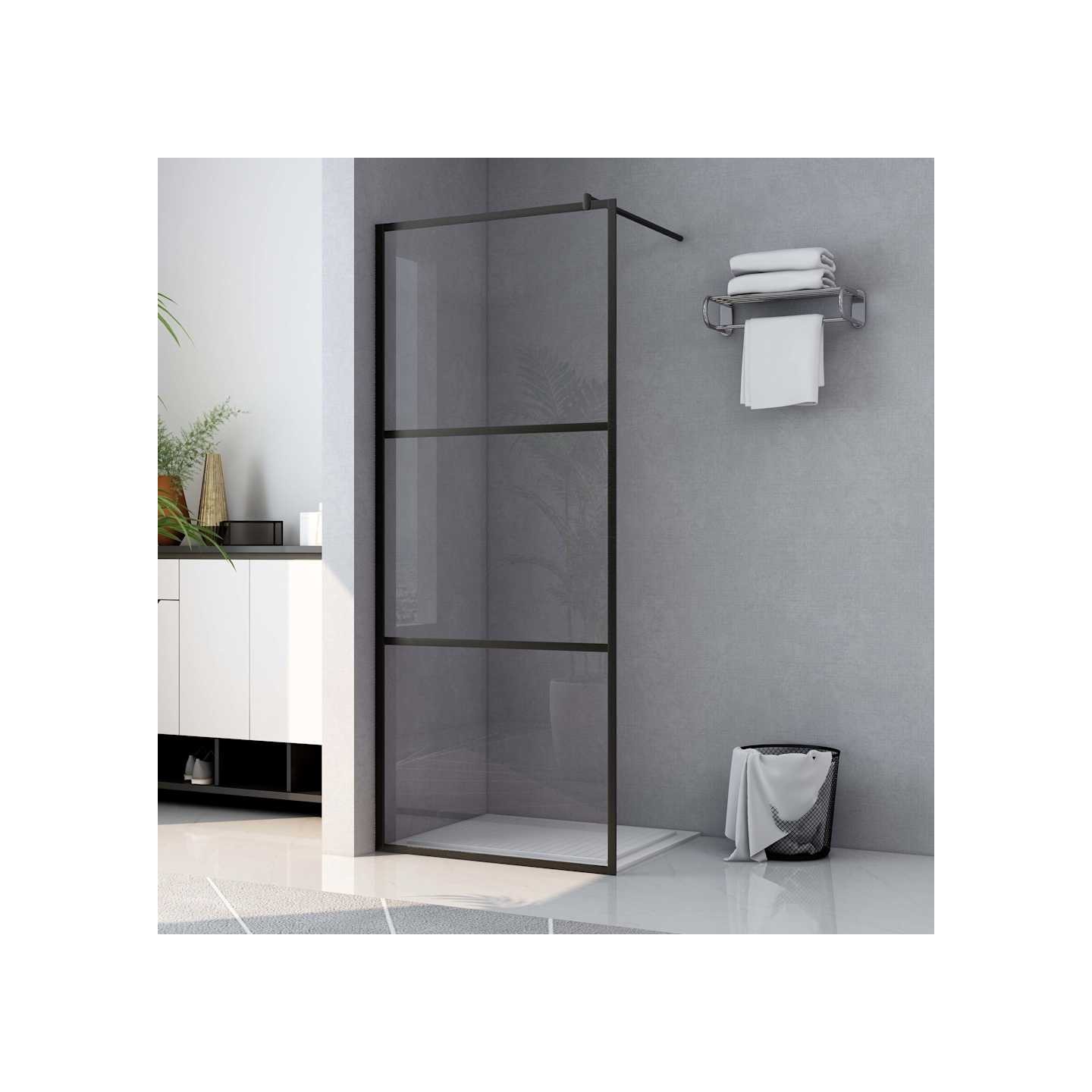 Paroi de douche à l'italienne à verre ESG Noir 100x195 cm