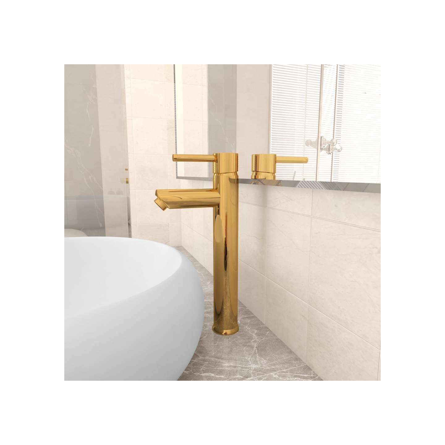 Mitigeur de salle de bain Doré 12x30 cm