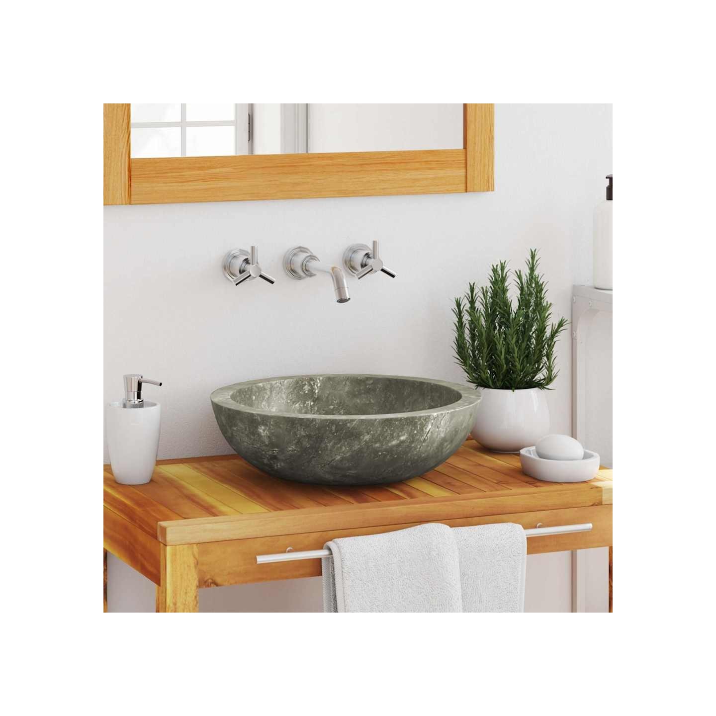 Lavabo Gris Ø40x12 cm Marbre