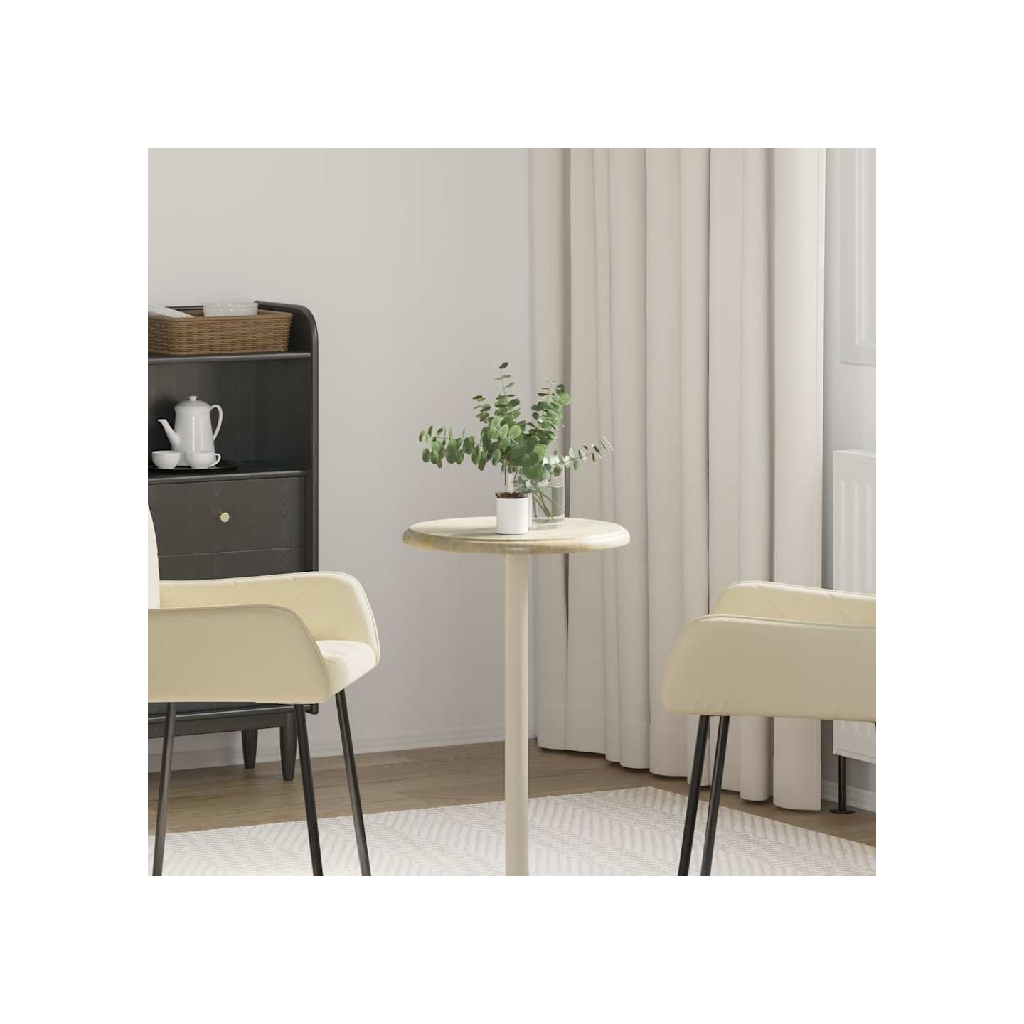 Dessus de table Crème Ø40x2,5 cm Marbre
