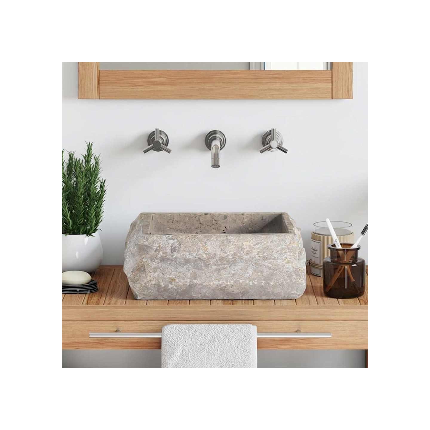 Lavabo Gris 30x30x13 cm Marbre
