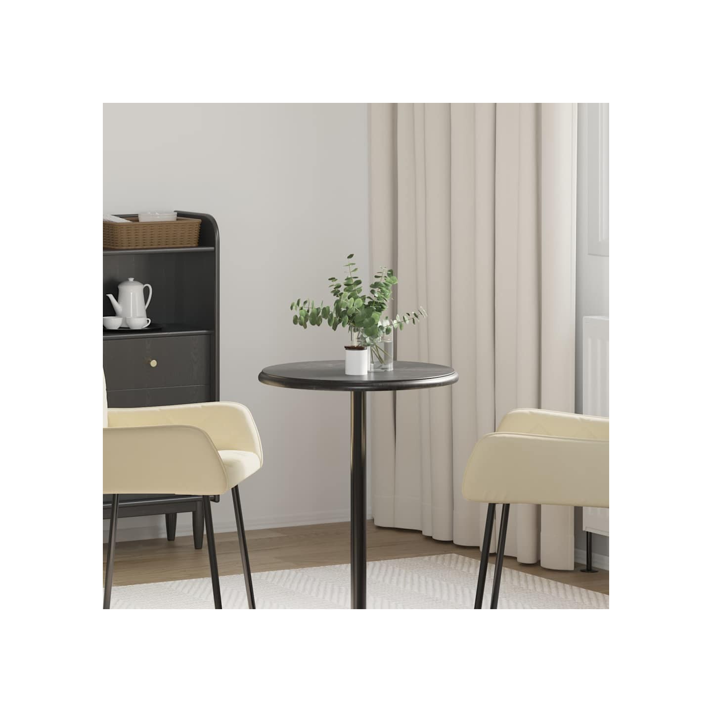 Dessus de table Noir Ø50x2,5 cm Marbre