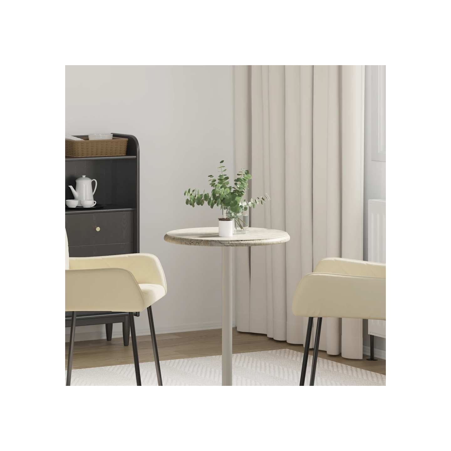 Dessus de table Gris Ø50x2,5 cm Marbre