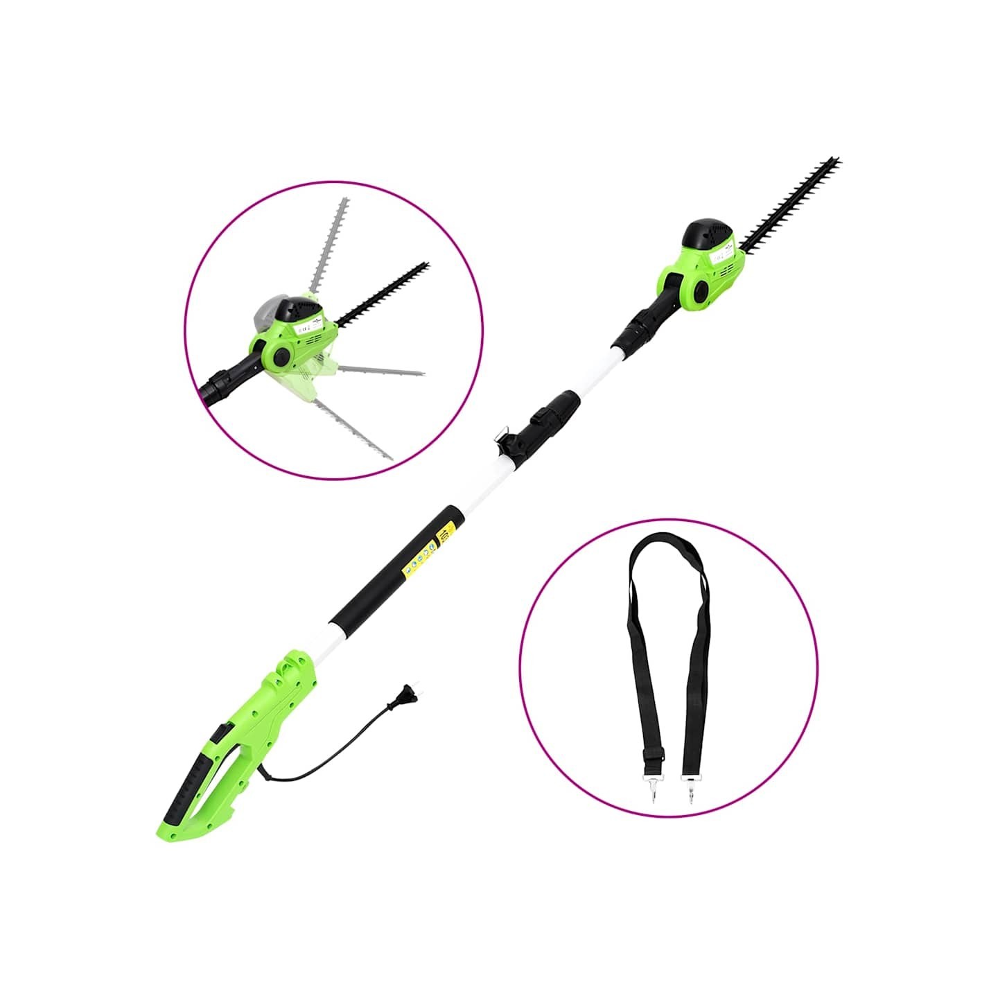 Taille-haie électrique à perche télescopique 41 cm 550 W
