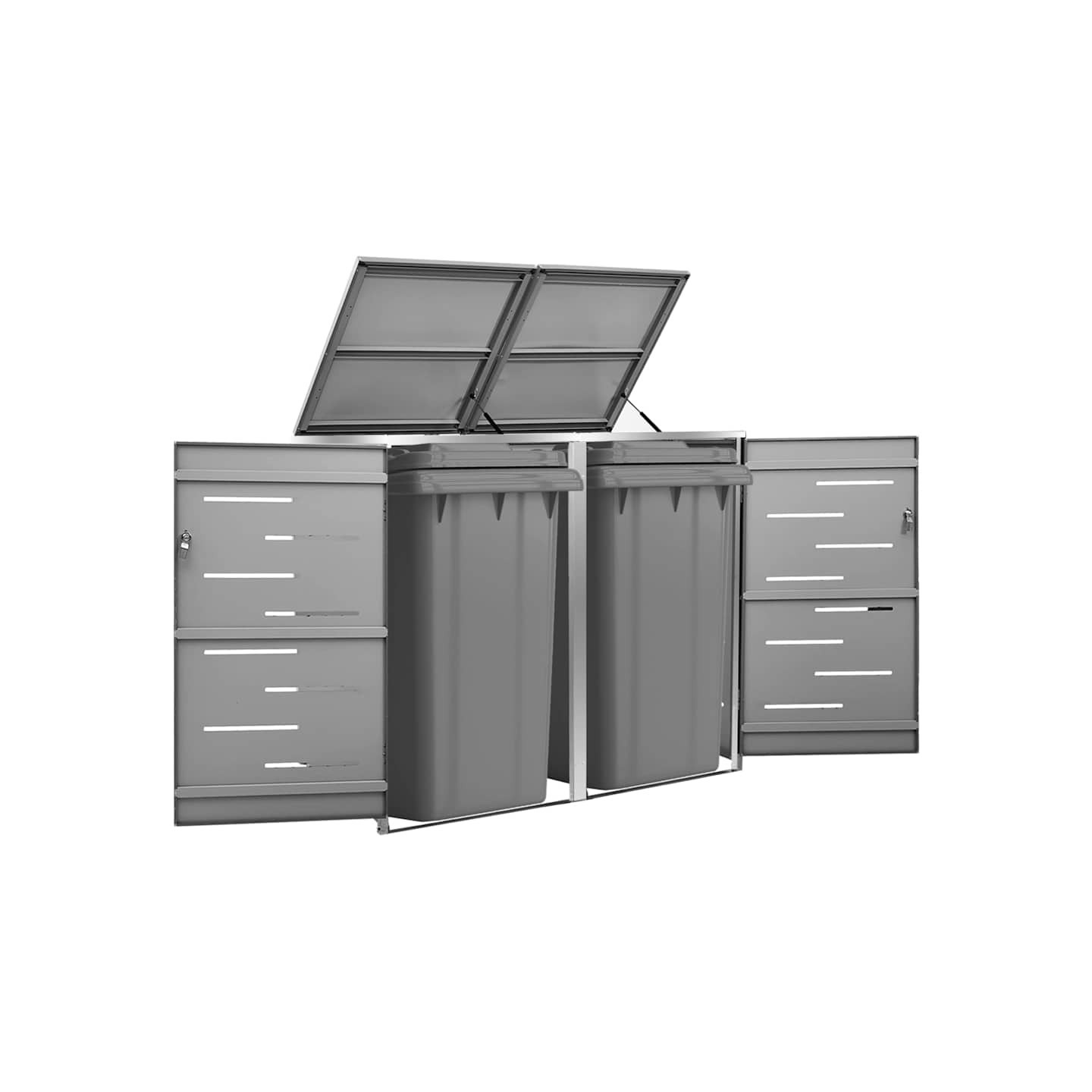 Abri pour deux poubelles 138x77,5x115 cm Inox
