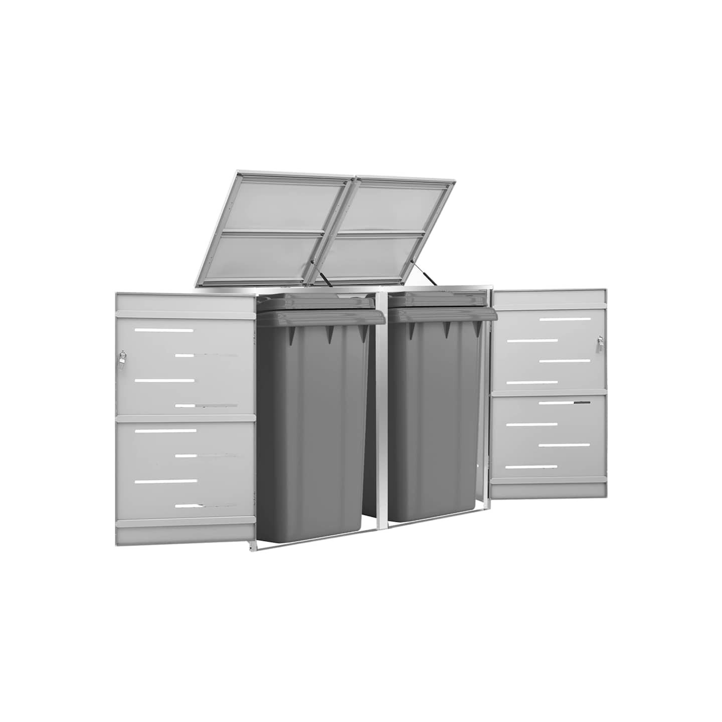 Abri pour deux poubelles 138x77,5x115 cm Inox