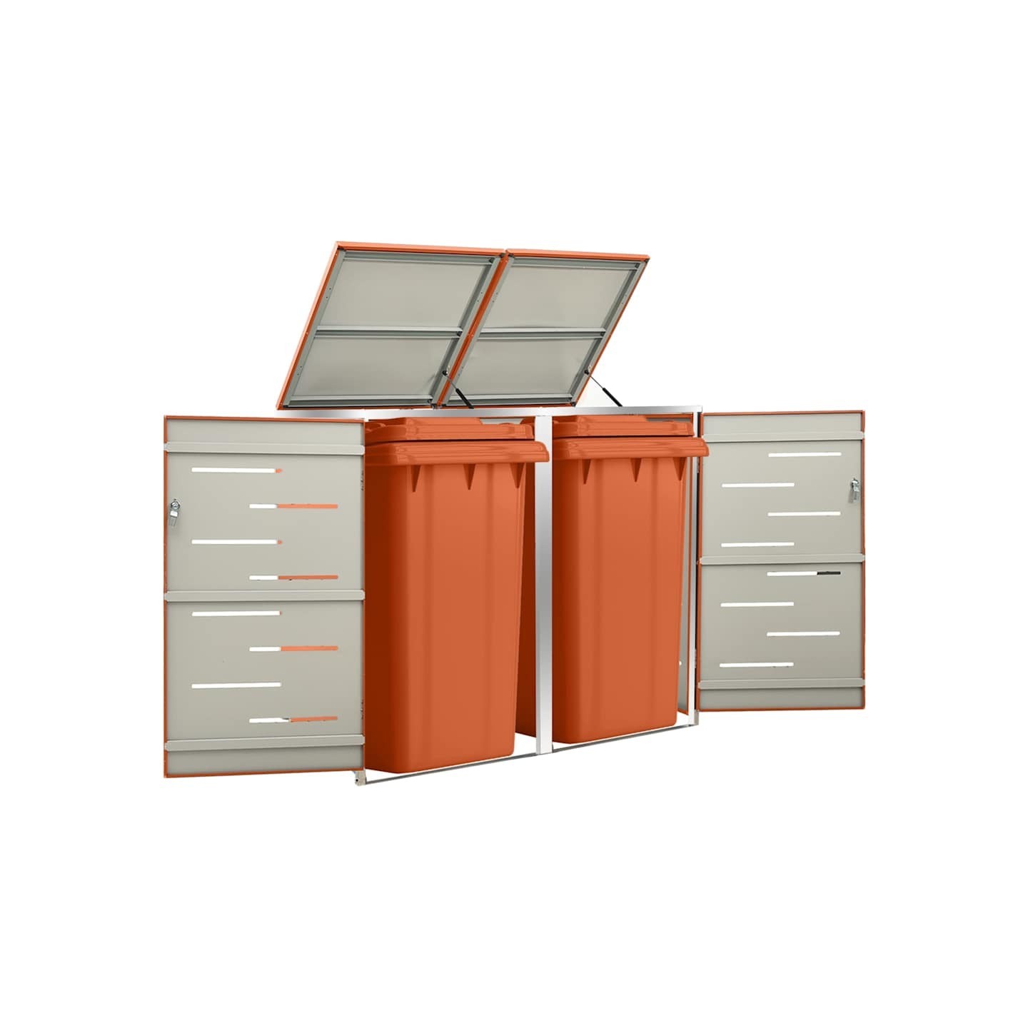 Abri pour deux poubelles 138x77,5x115 cm Inox