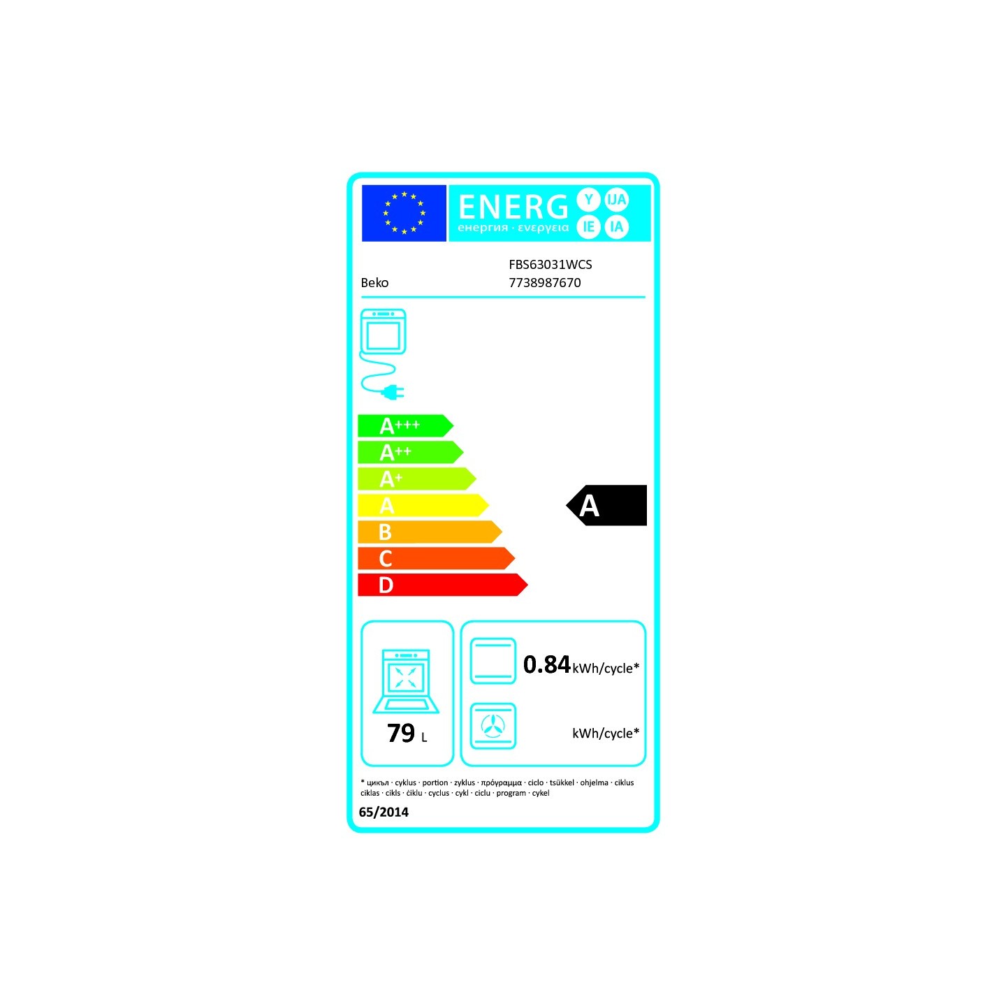 Cuisinière mixte Beko FBS63031WCS 60 cm four 79 L | Nimestore