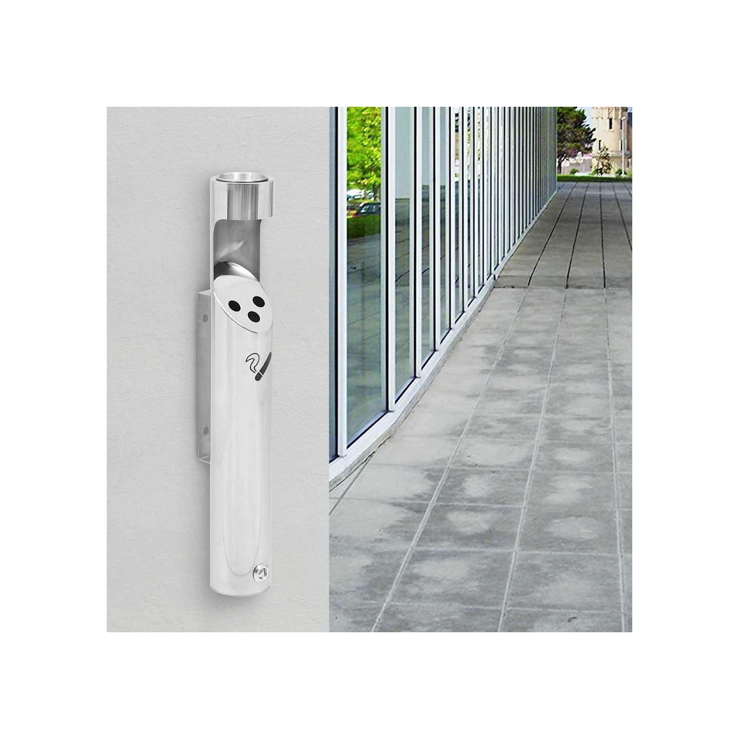 Cendrier à fixation murale Acier inoxydable