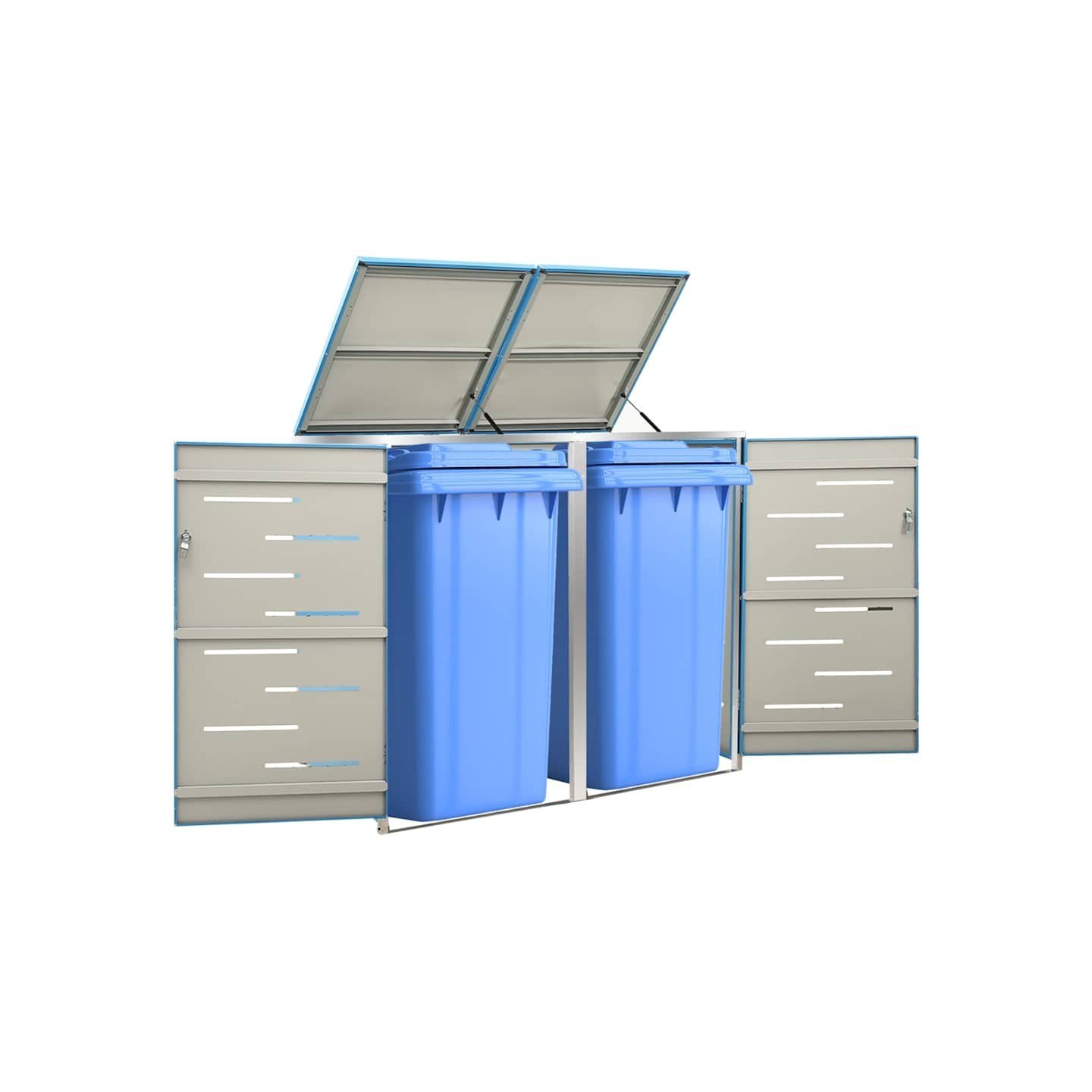 Abri pour deux poubelles 138x77,5x115 cm Inox