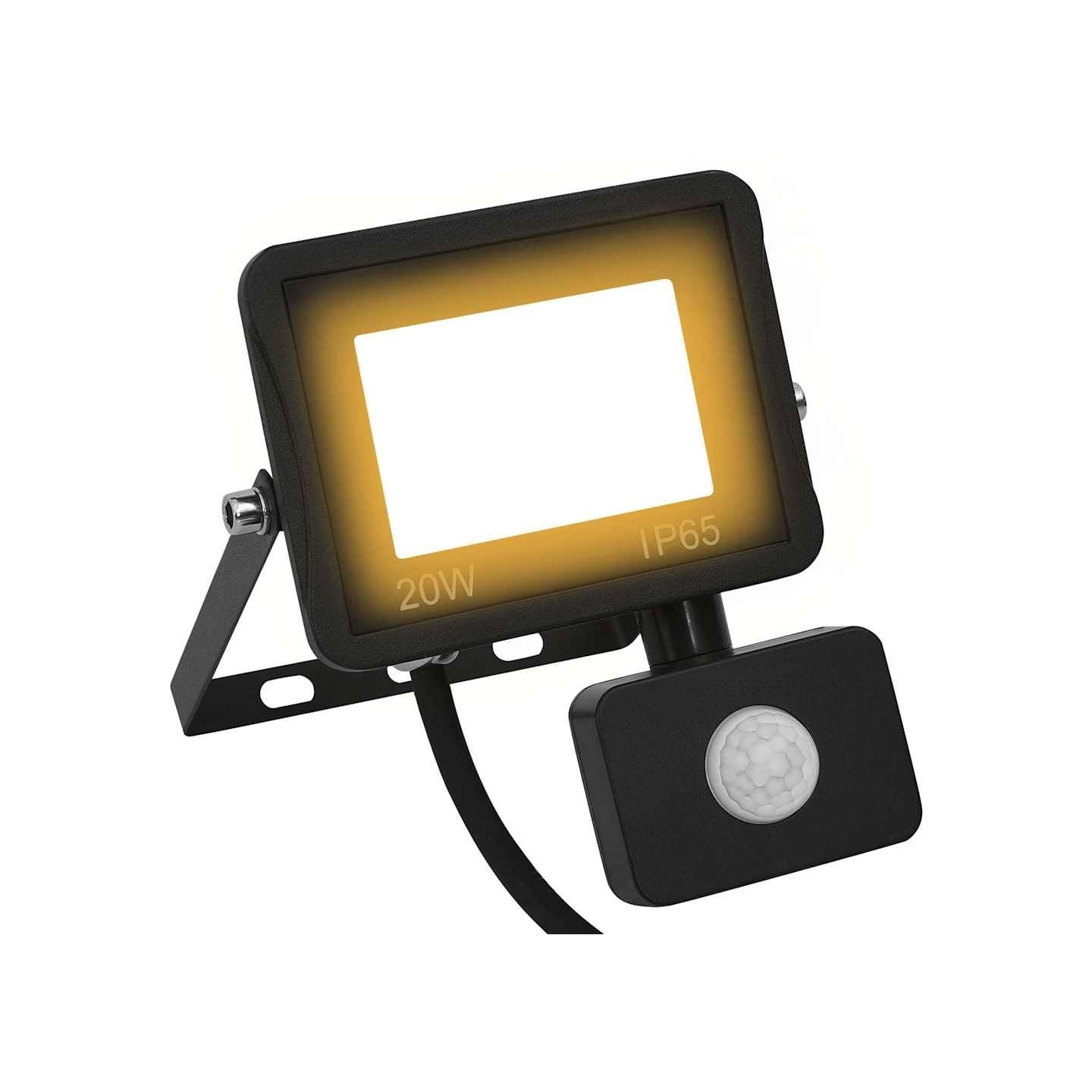 Projecteur à LED avec capteur 20 W Blanc chaud