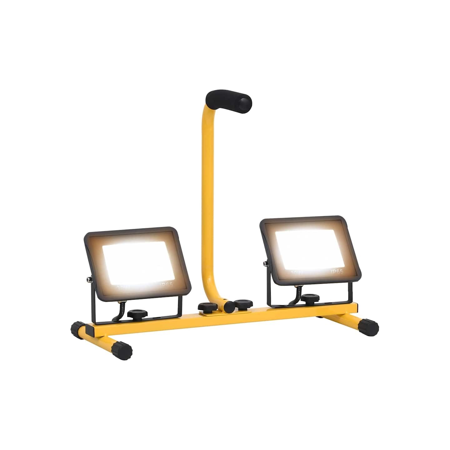 Projecteur à LED avec poignée 2x30 W Blanc chaud