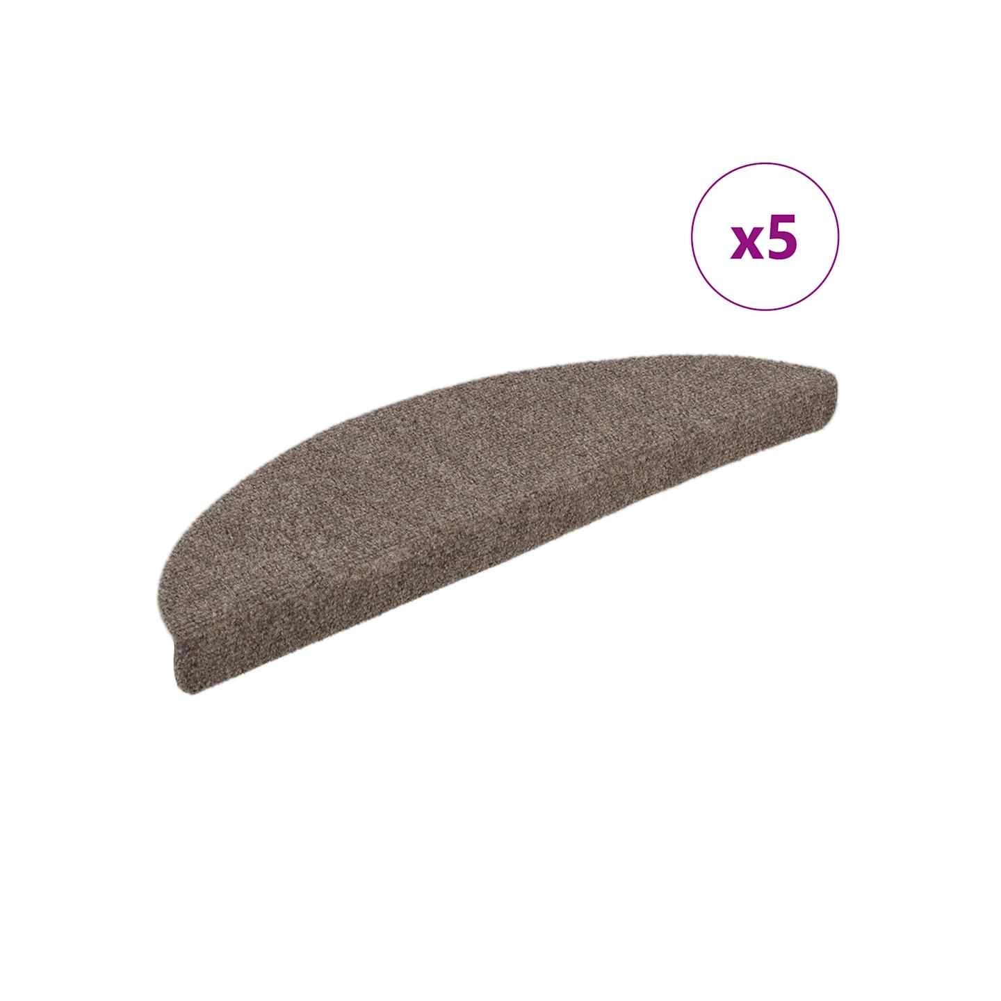 Tapis d'escalier autocollants 5 pièces 56x17x3 cm Beige