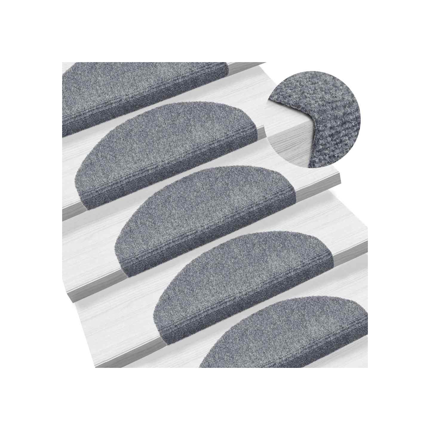 Tapis d'escalier autocollants 5 pièces 65x21x4 cm gris clair