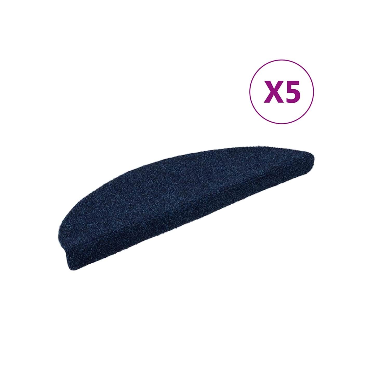 Tapis d'escalier autocollants 5 pièces 56x17x3 cm Bleu marine