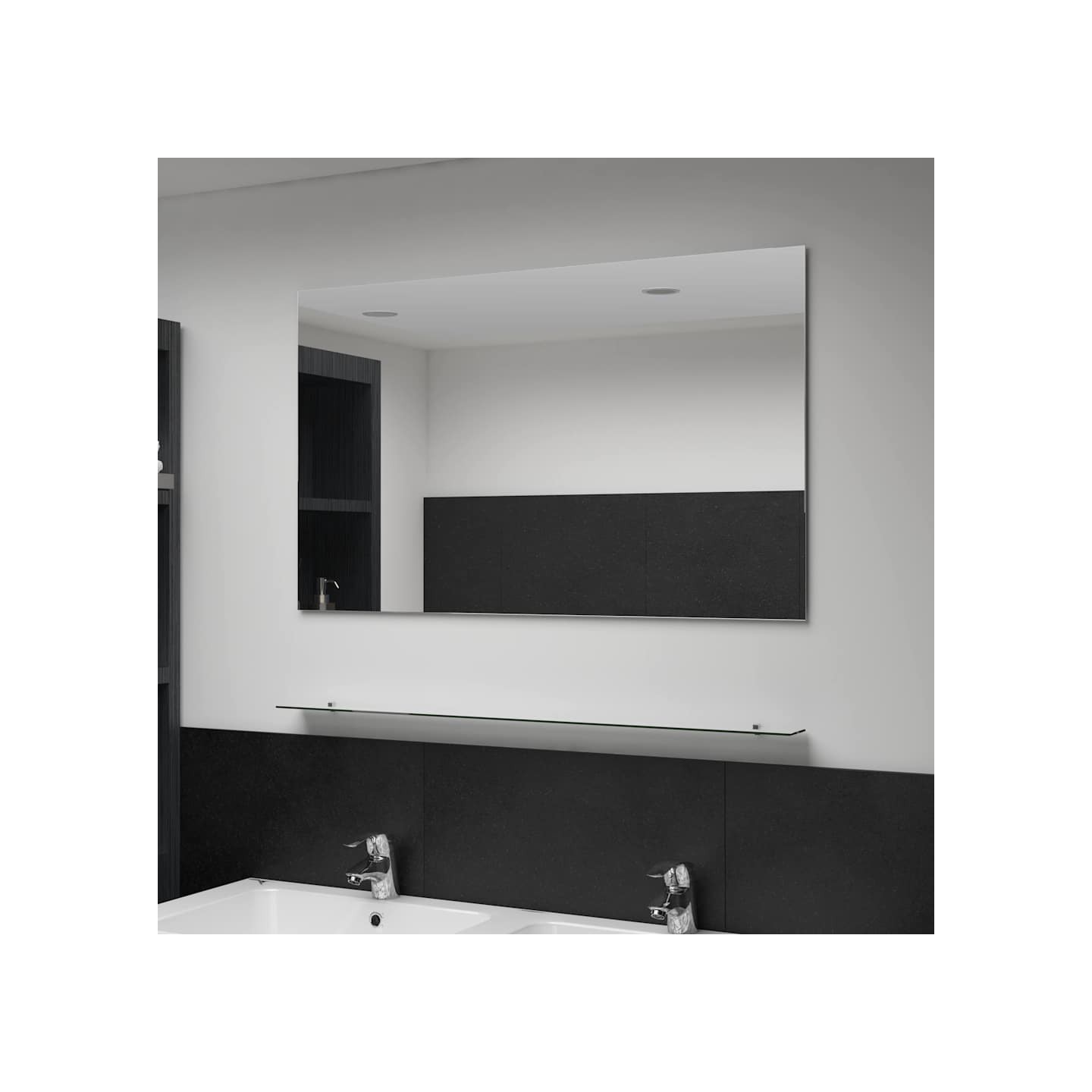 Miroir mural avec étagère 100x60 cm Verre trempé