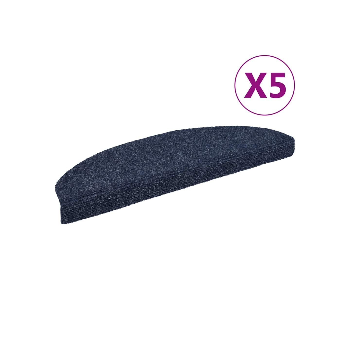 Tapis d'escalier autocollants 5 pièces 65x21x4 cm Bleu