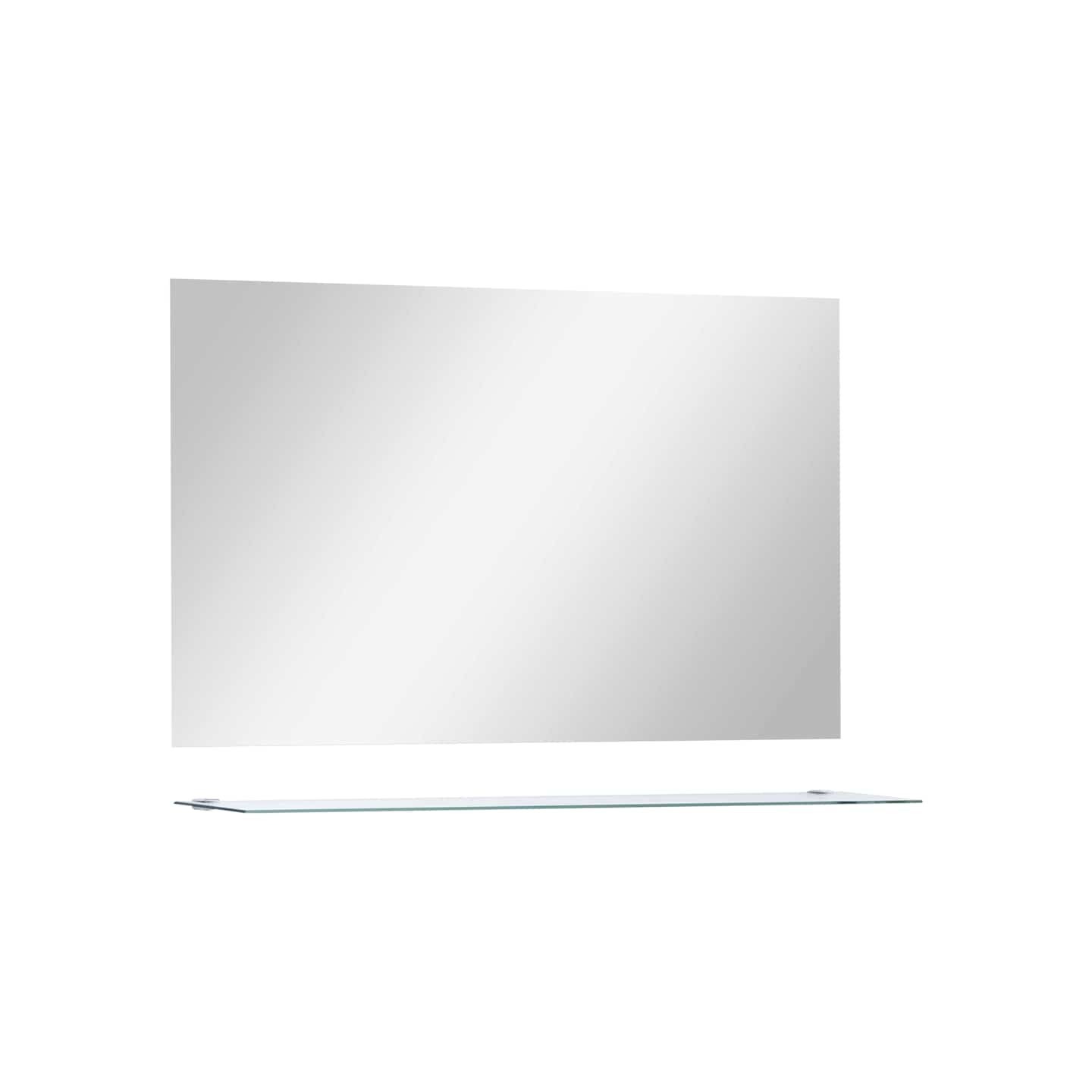 Miroir mural avec étagère 100x60 cm Verre trempé