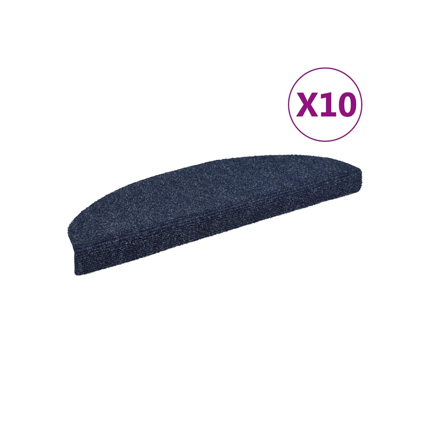 Tapis d'escalier autocollants 10 pièces 65x21x4 cm Bleu