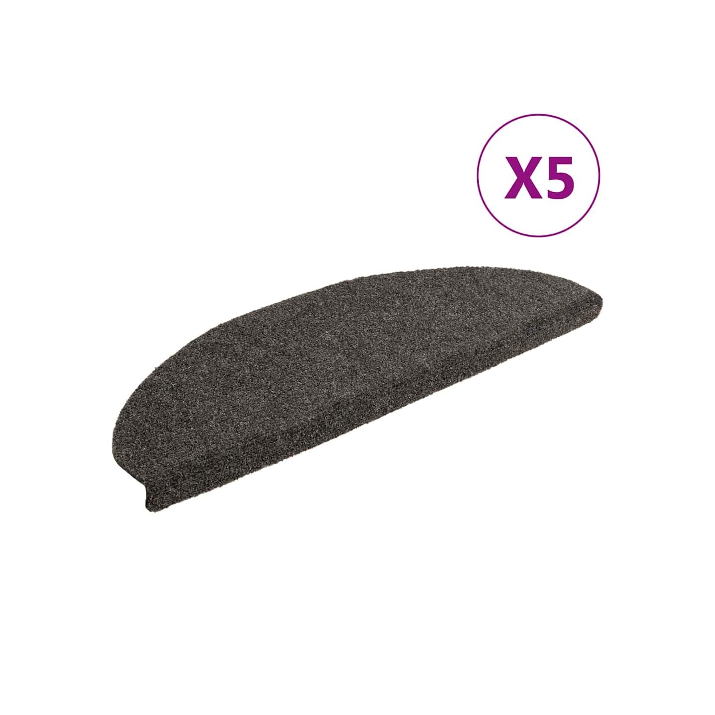 Tapis d'escalier autocollants 5 pièces 65x21x4 cm anthracite