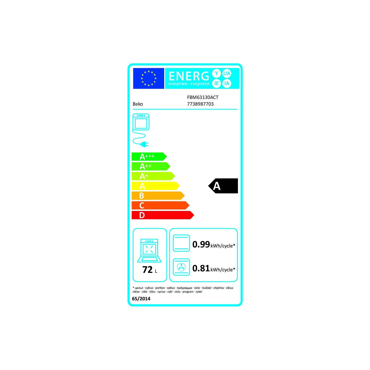 Cuisinière mixte Beko FBM63130ACT four 72 L anthracite | Nimestore