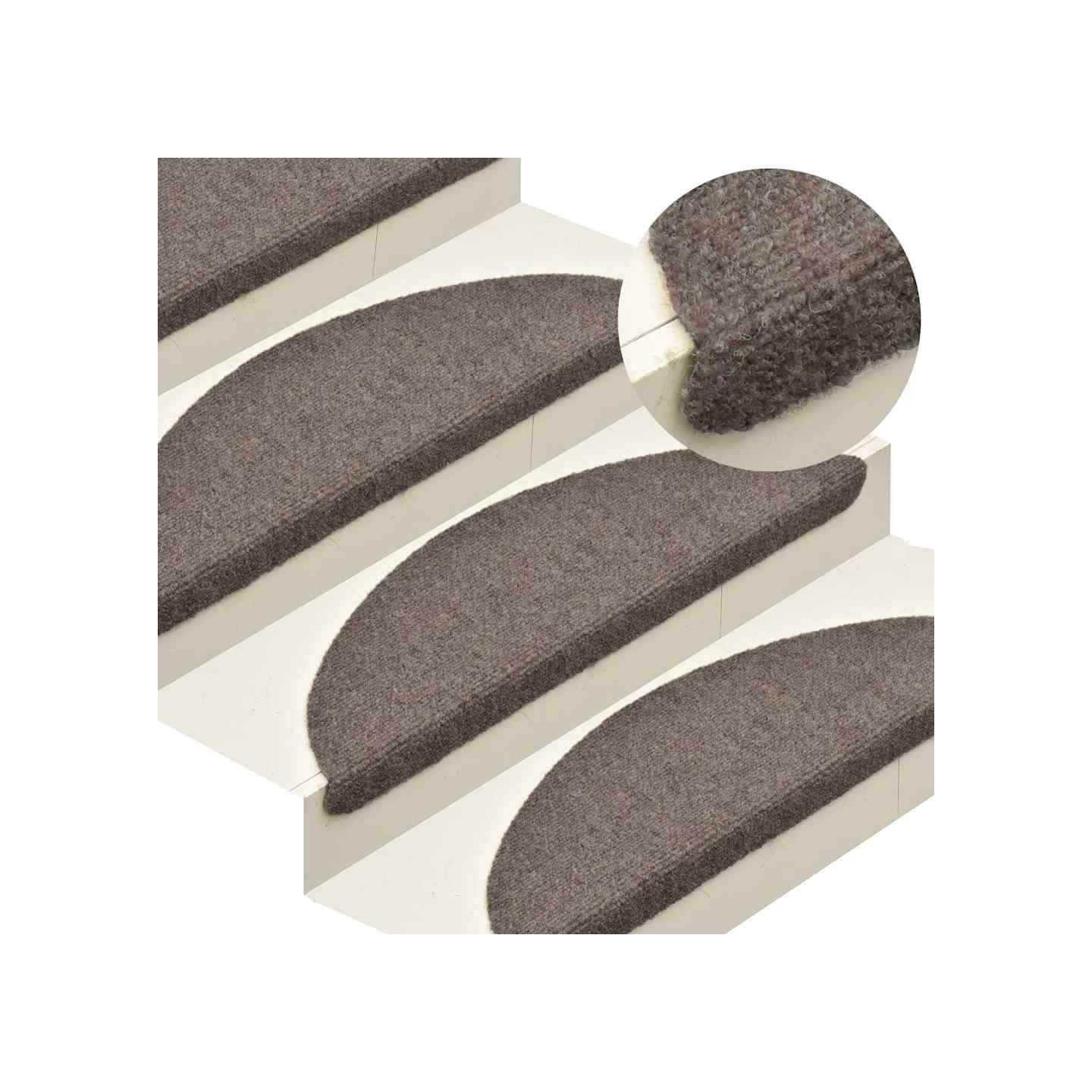 Tapis d'escalier auto-adhésifs 10 pièces 65x21x4 cm Beige