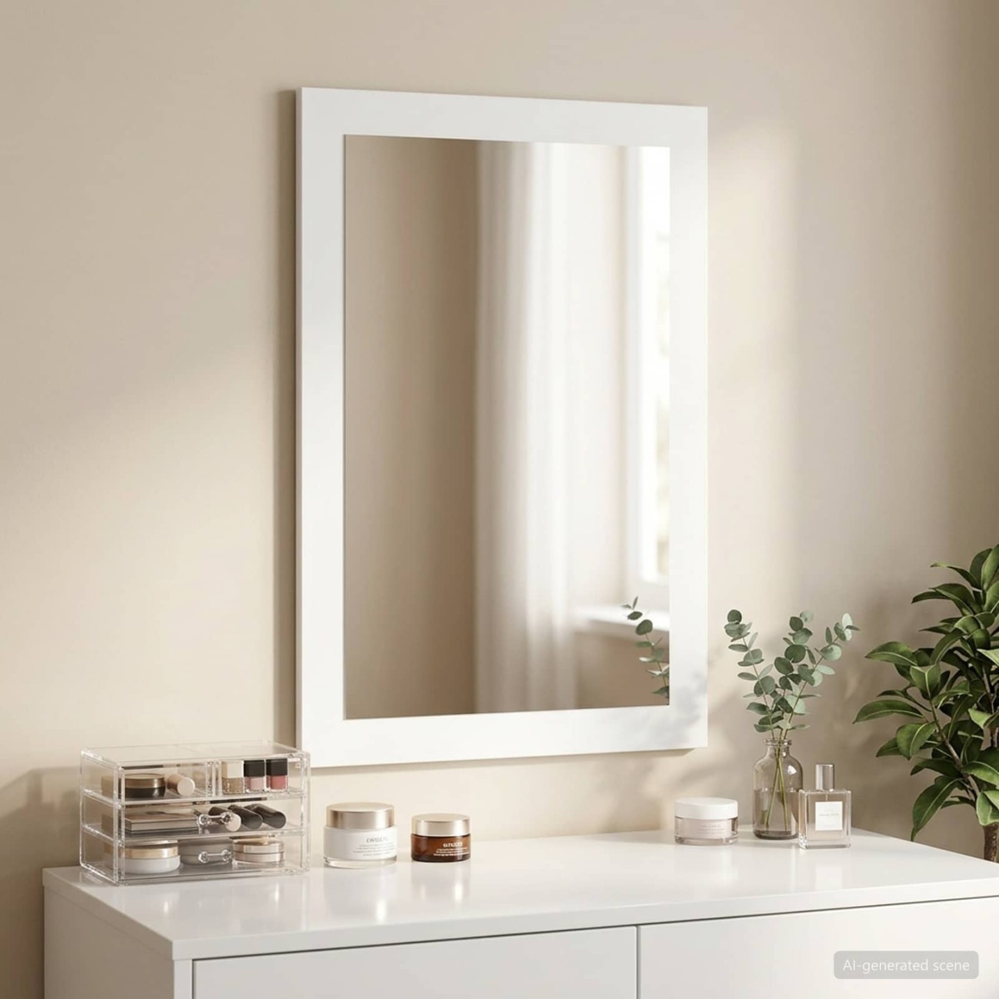 Miroir FAUSKE Blanc 43 x 3,5 x 77 cm Rectangulaire