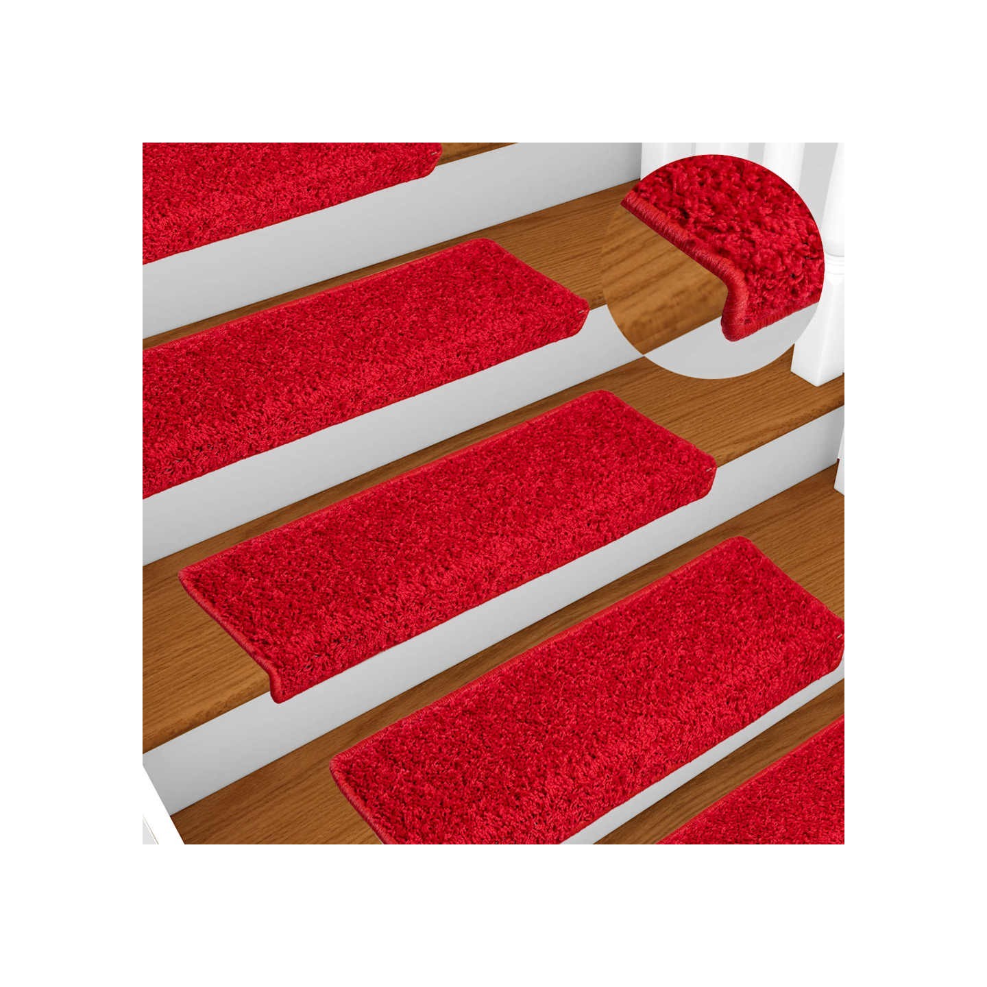 Tapis d'escalier 10 pièces 65x21x4 cm Bordure