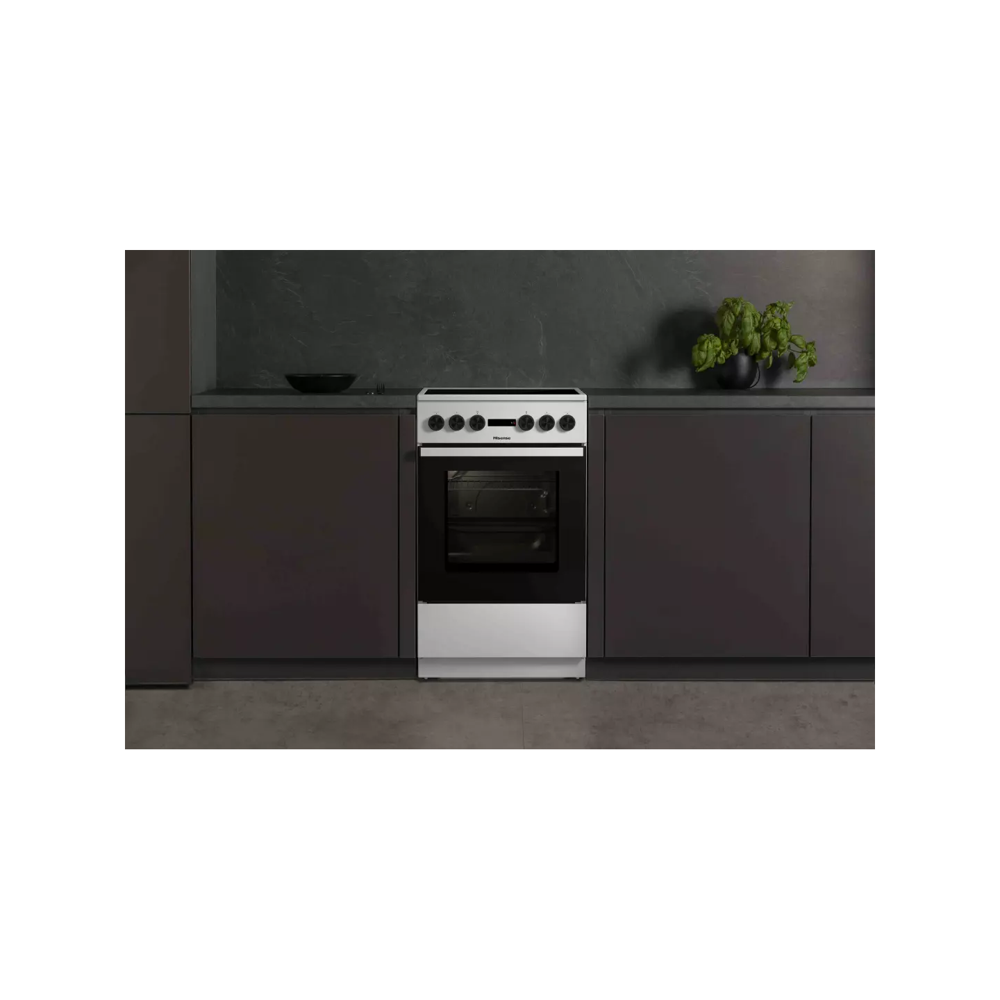 Cuisinière vitrocéramique Hisense HEC5A11WG 50 cm 68 L | Nimestore