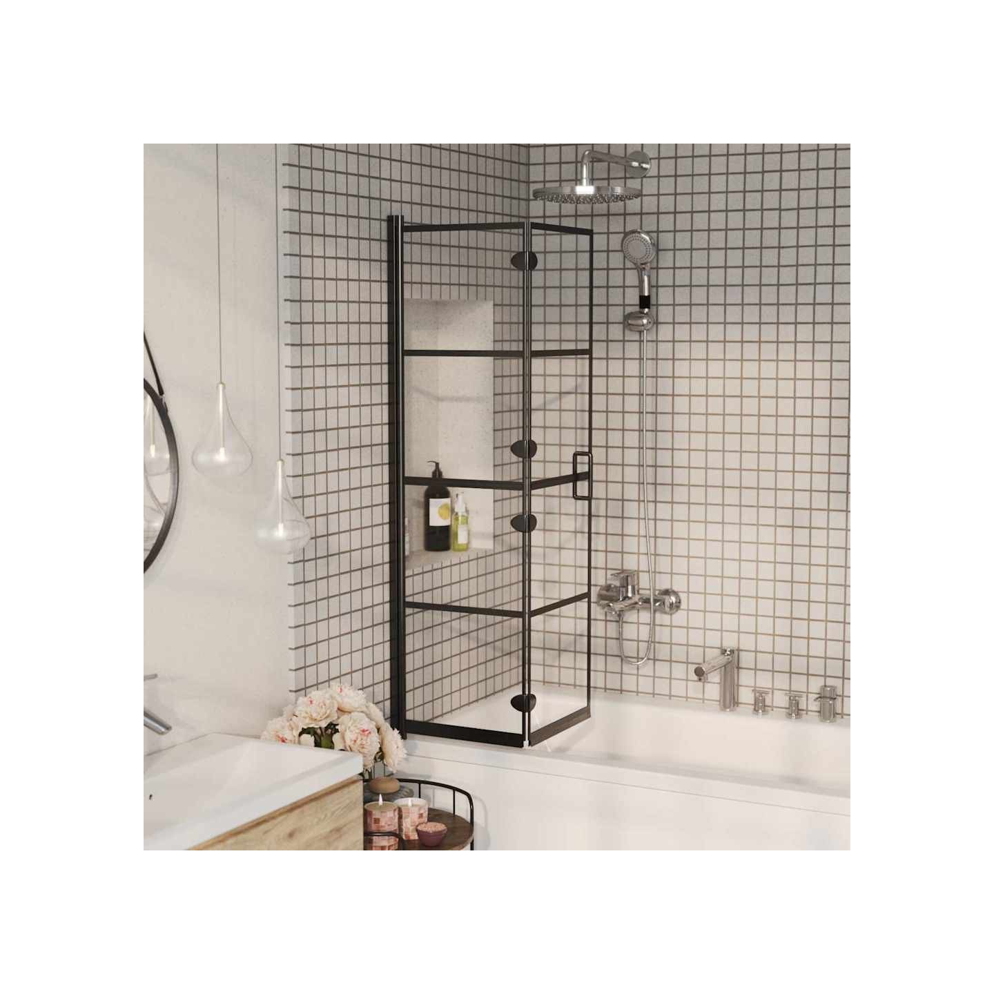 Cabine de douche pliable ESG 80x140 cm Noir