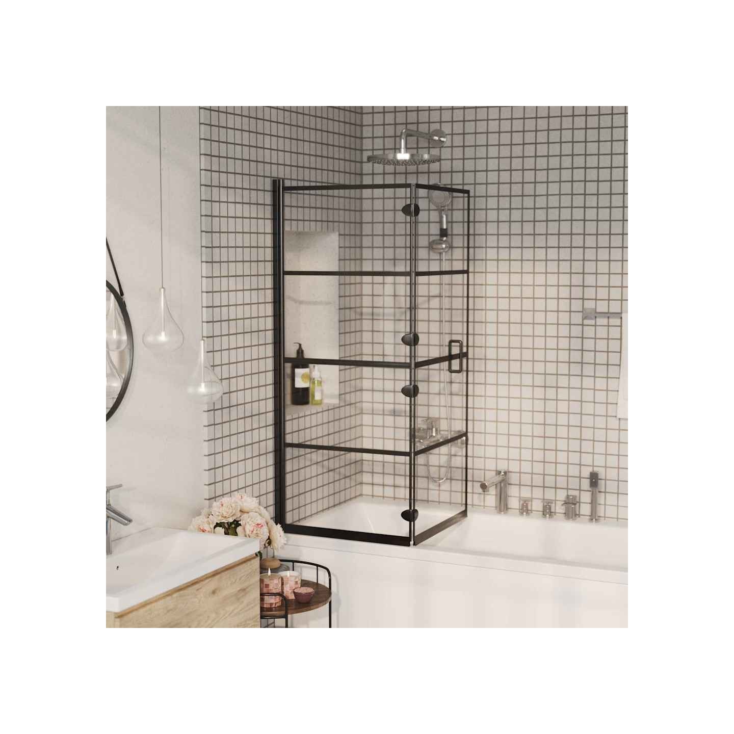 Cabine de douche pliable ESG 120x140 cm Noir