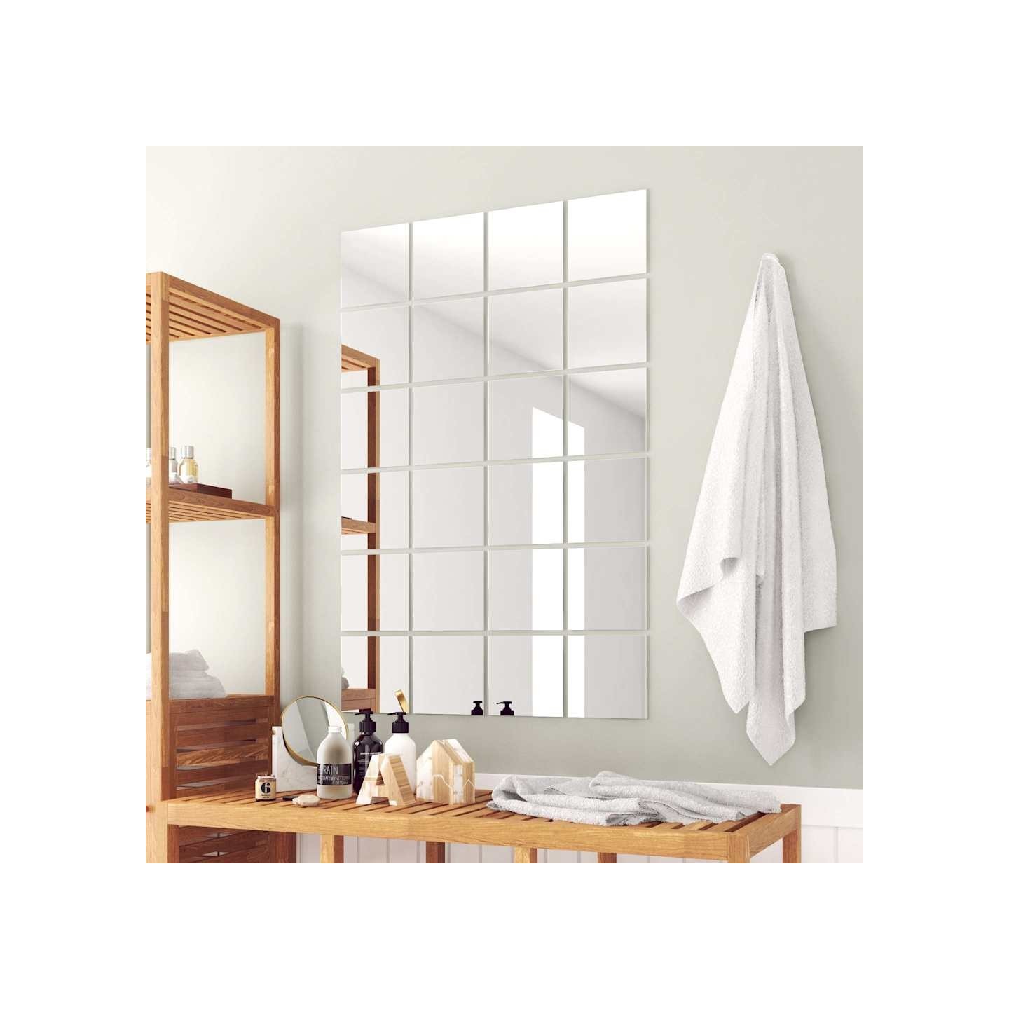 Carreau de miroir 24 pcs Carré Verre
