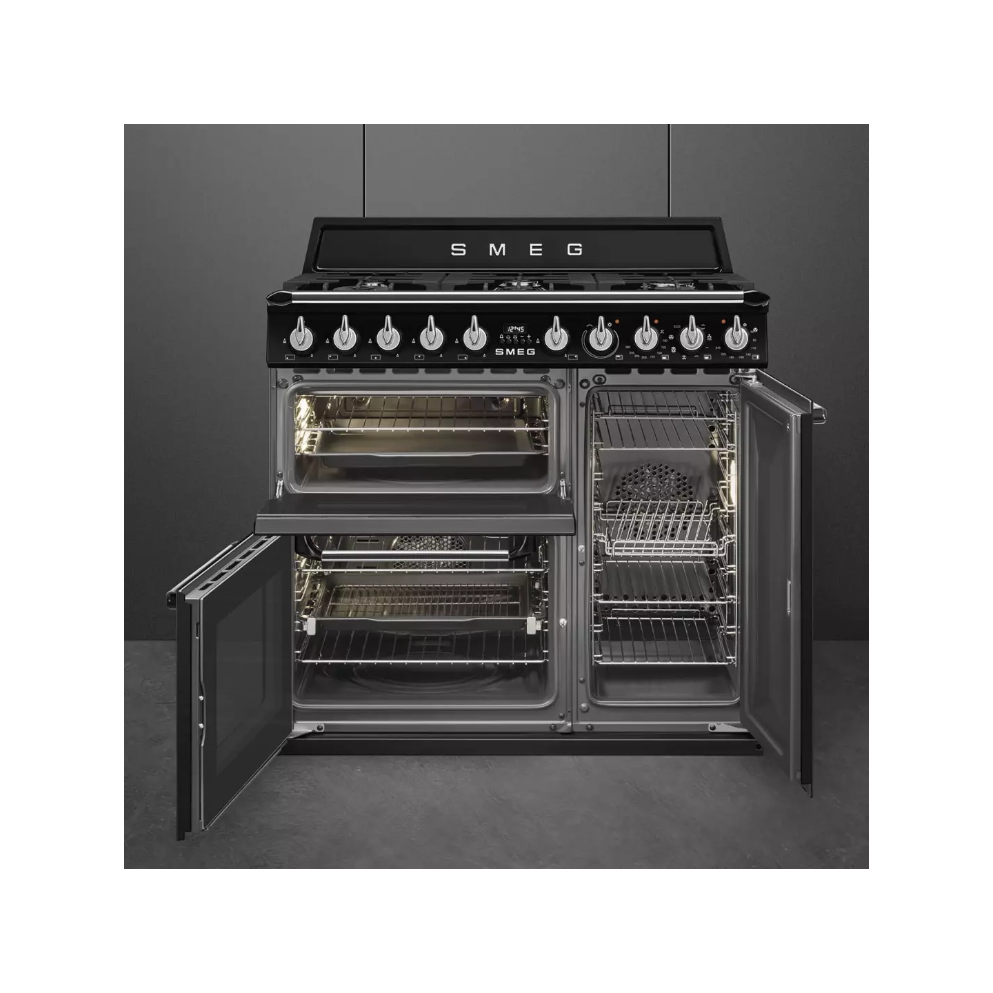 Piano de cuisson Smeg TR 93 BL Victoria 6 feux 3 fours | Nimestore