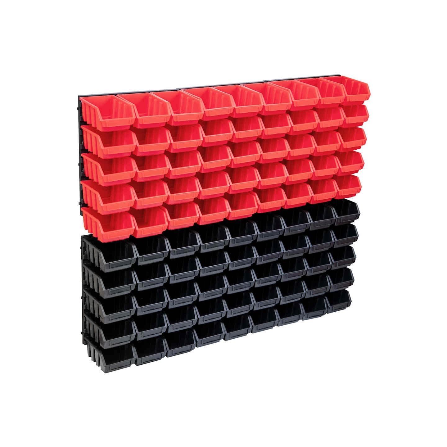 Kit de bacs de stockage et panneaux muraux 96 pcs Rouge et noir