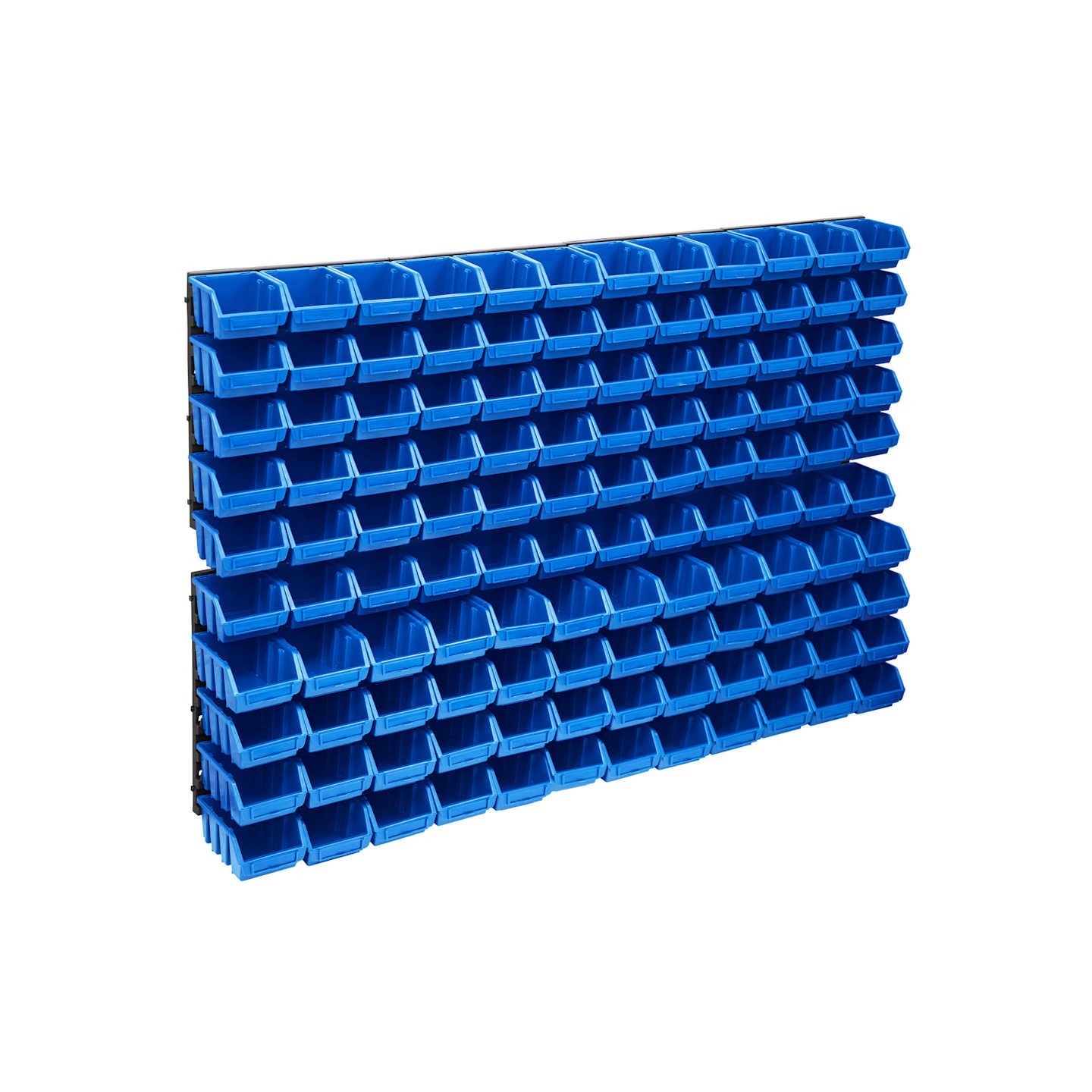 Kit de bacs de stockage et panneaux muraux 128 pcs Bleu et noir