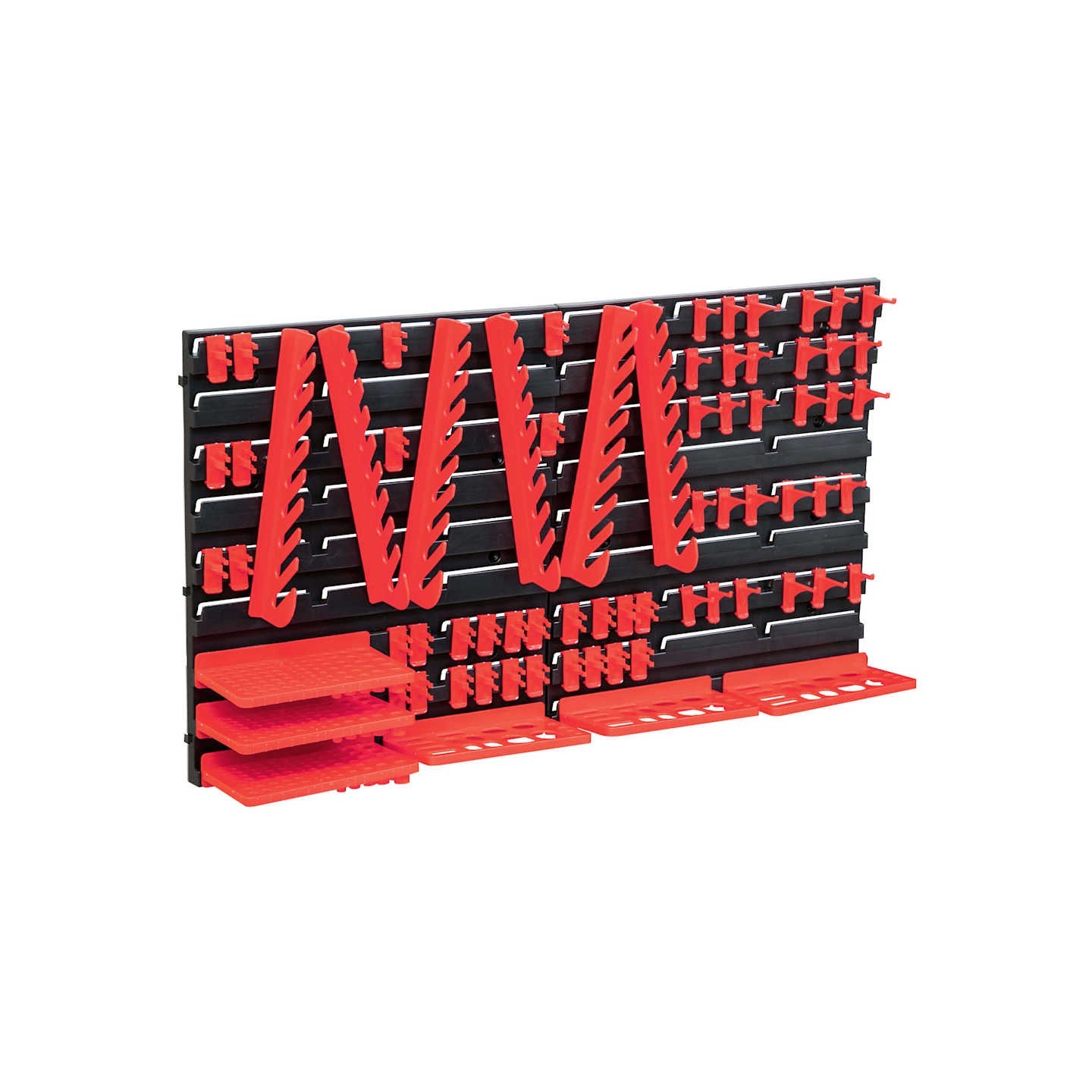 Kit de stockage avec panneaux muraux 71 pcs Rouge et noir
