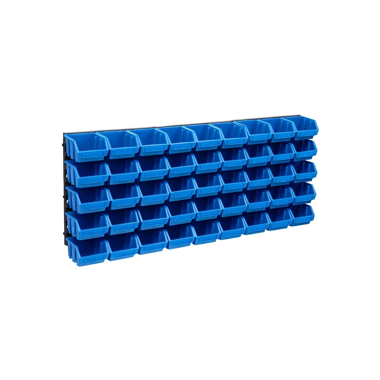 Kit de bacs de stockage et panneaux muraux 48 pcs Bleu et noir