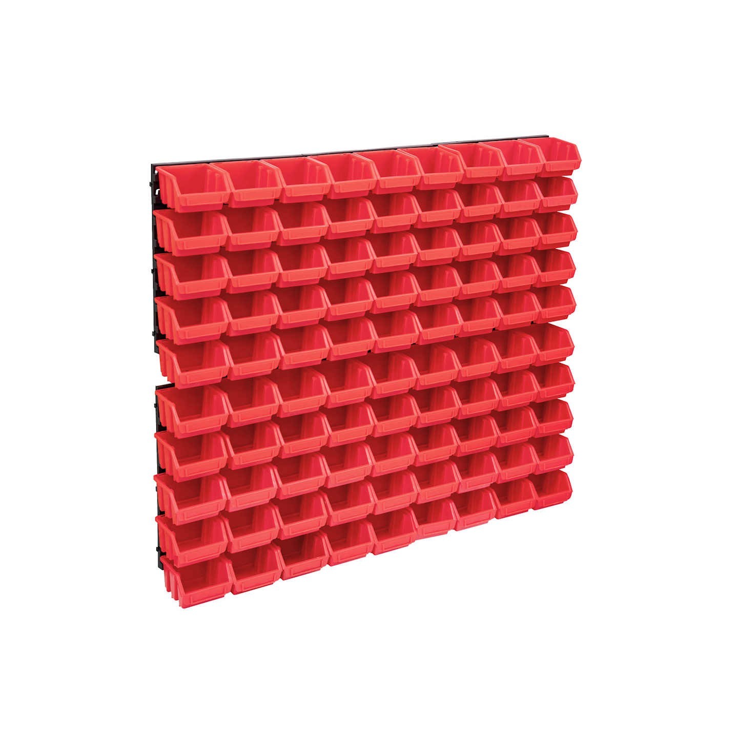 Kit de bacs de stockage et panneaux muraux 96 pcs Rouge et noir