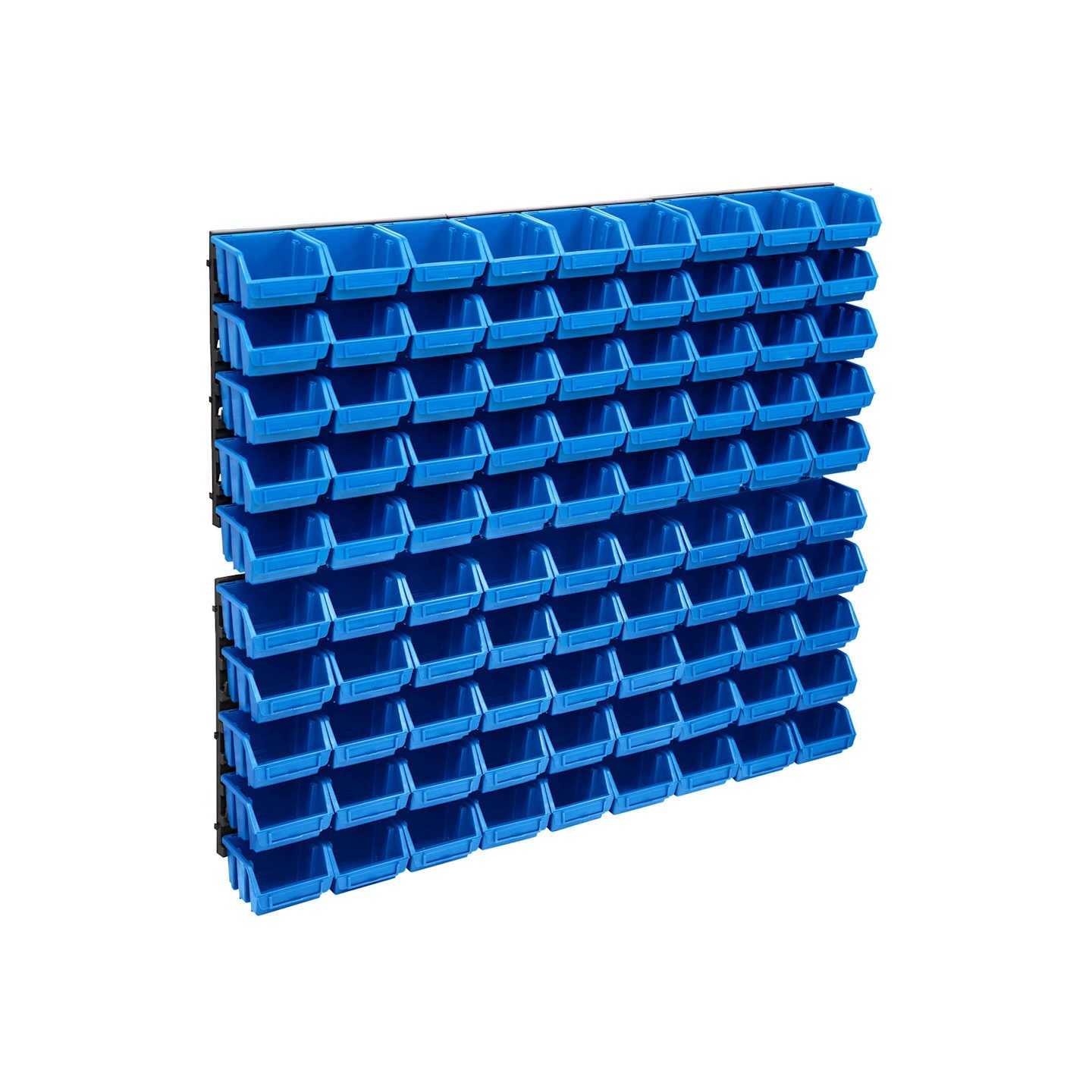 Kit de bacs de stockage et panneaux muraux 96 pcs Bleu et noir