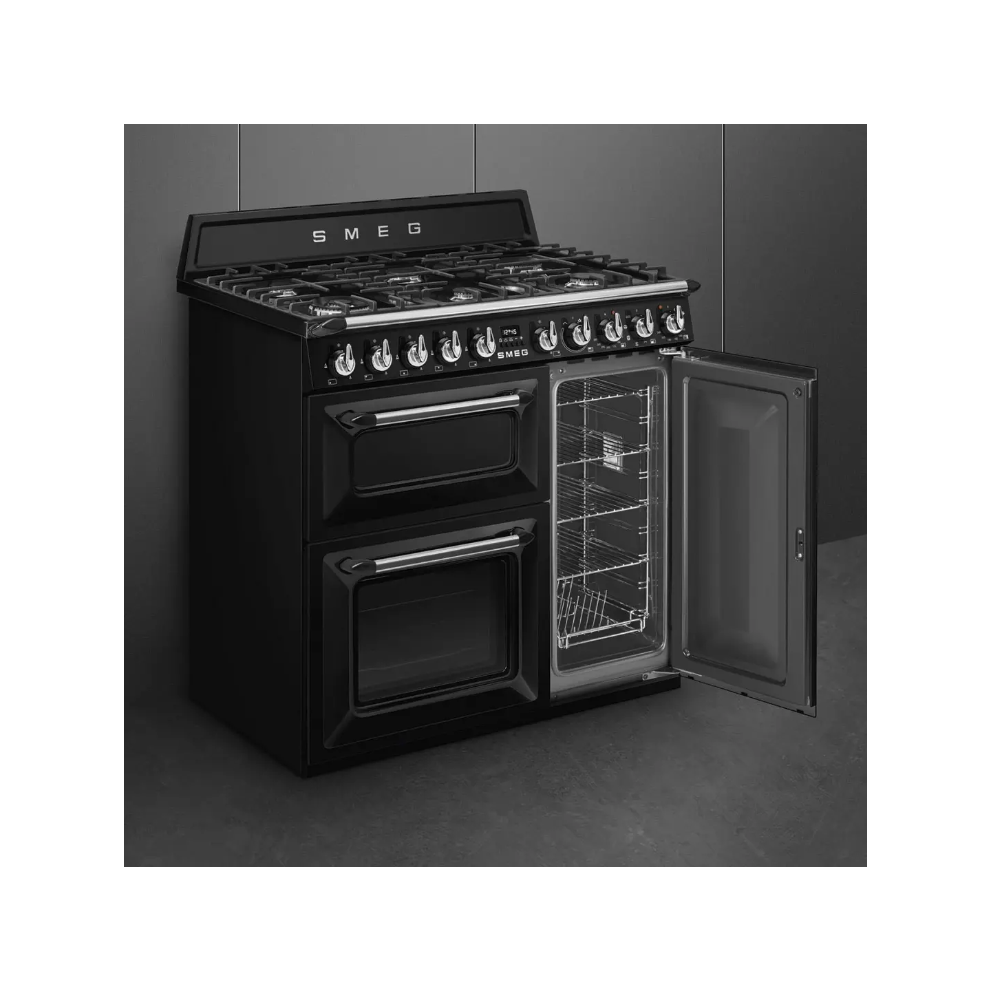 Piano de cuisson Smeg TR 93 BL Victoria 6 feux 3 fours | Nimestore