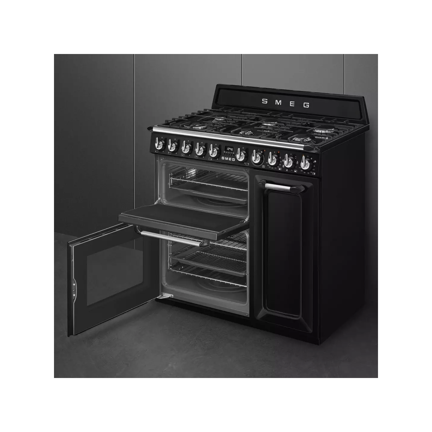 Piano de cuisson Smeg TR 93 BL Victoria 6 feux 3 fours | Nimestore