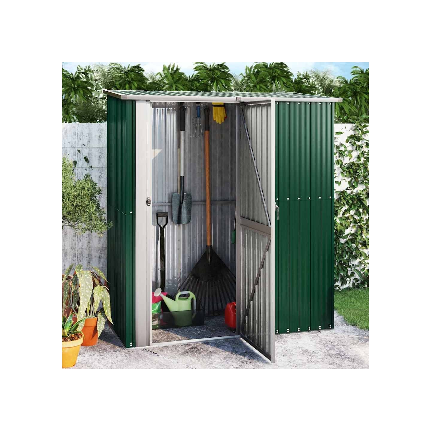 Abri de jardin vert 180,5 x 97 x 209,5 cm Métal galvanisé
