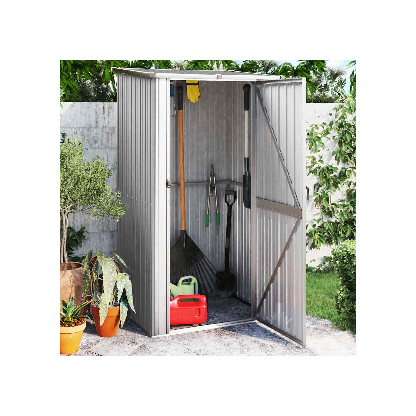 Abri de jardin Gris 118,5x97x209,5 cm Acier galvanisé