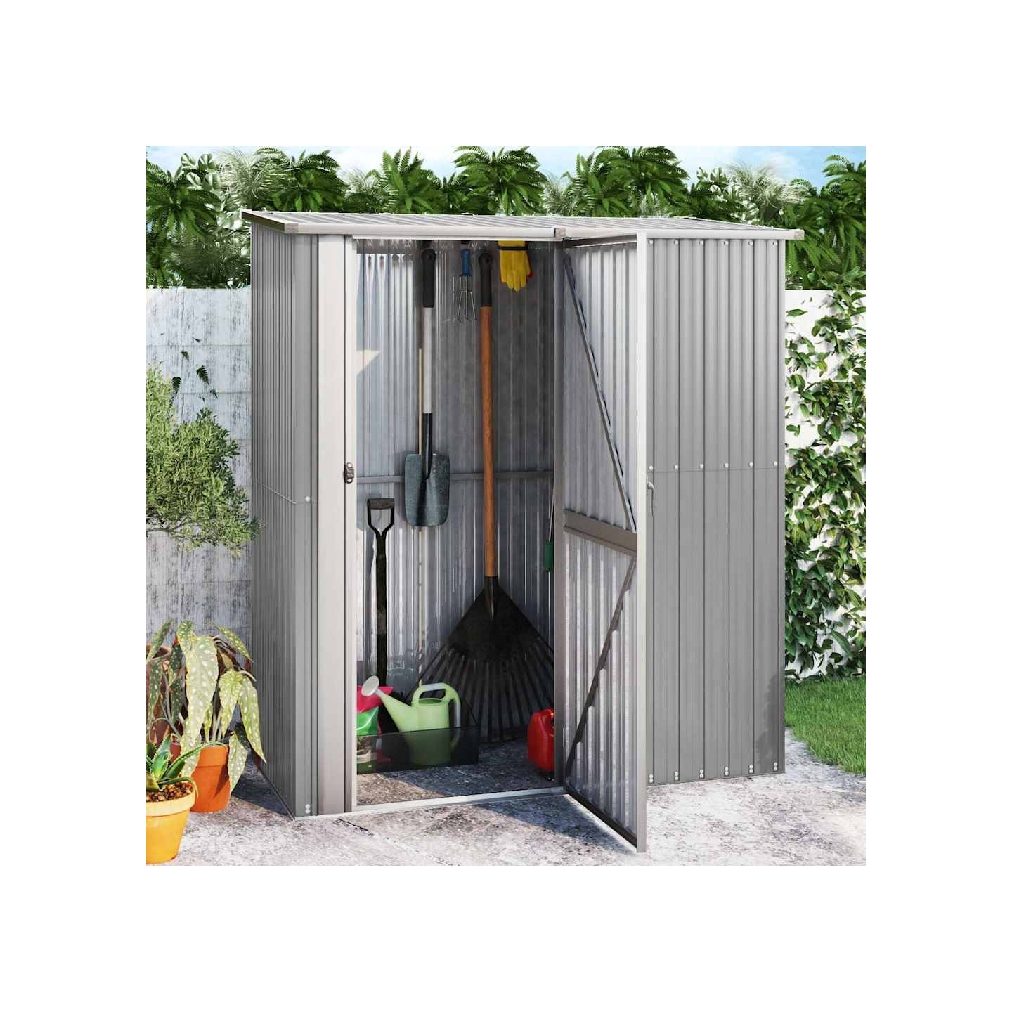 Abri de jardin Gris 180,5x97x209,5 cm Acier galvanisé