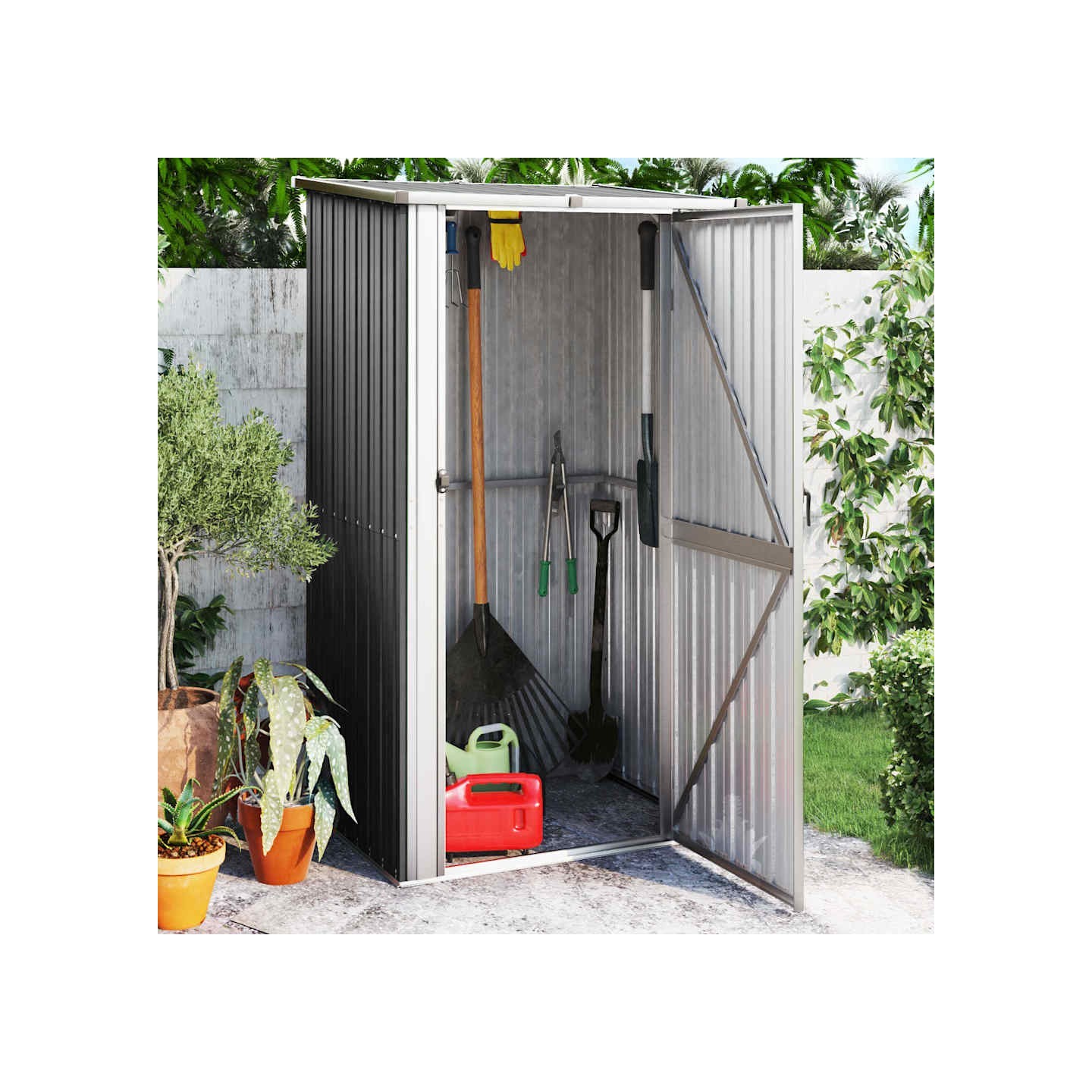 Abri de jardin Anthracite 118,5x97x209,5 cm Acier galvanisé