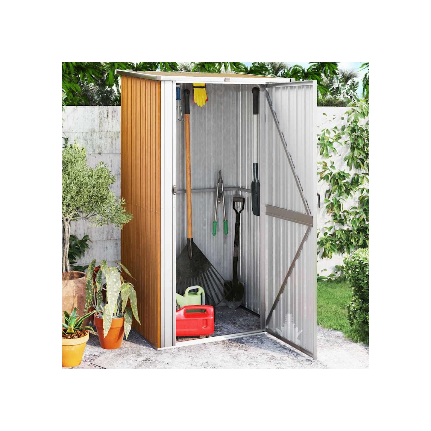 Abri de jardin marron 118,5 x 97 x 209,5 cm Acier galvanisé