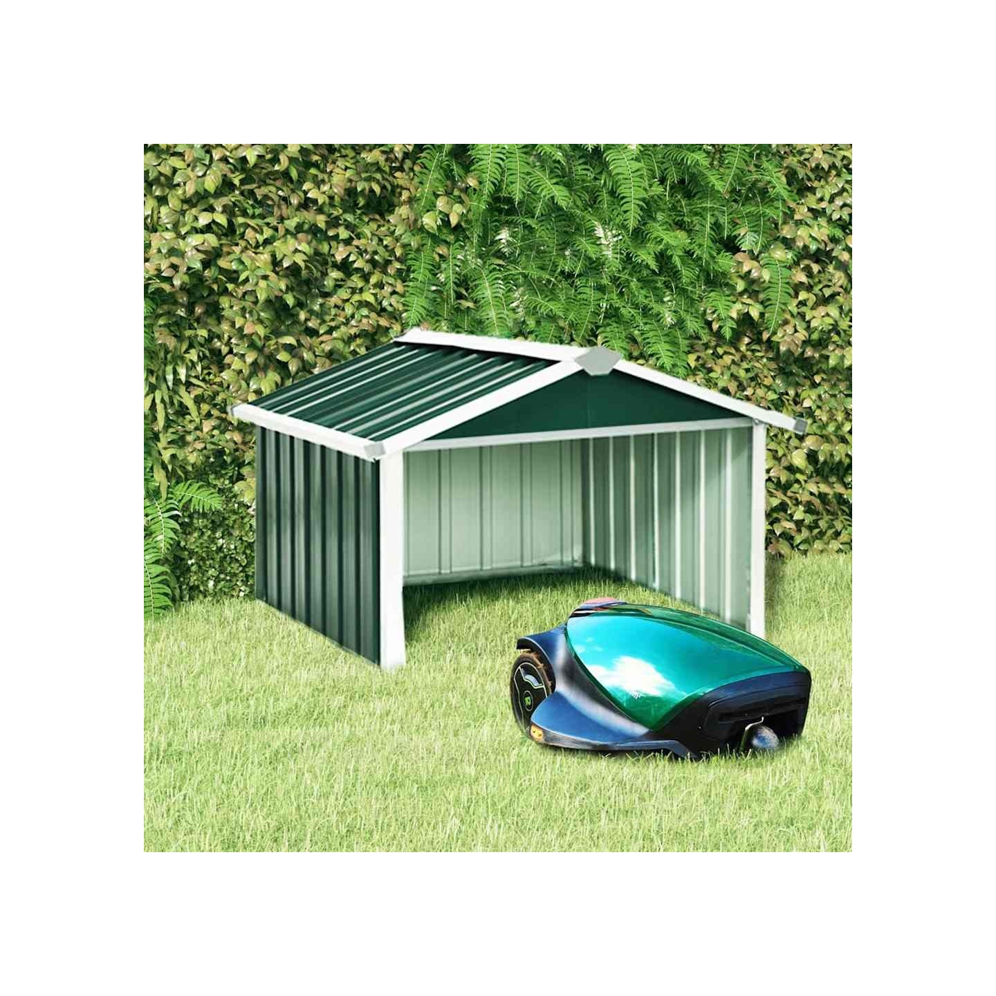 Abri tondeuse robot de jardin 92x97x63 cm Acier galvanisé Vert
