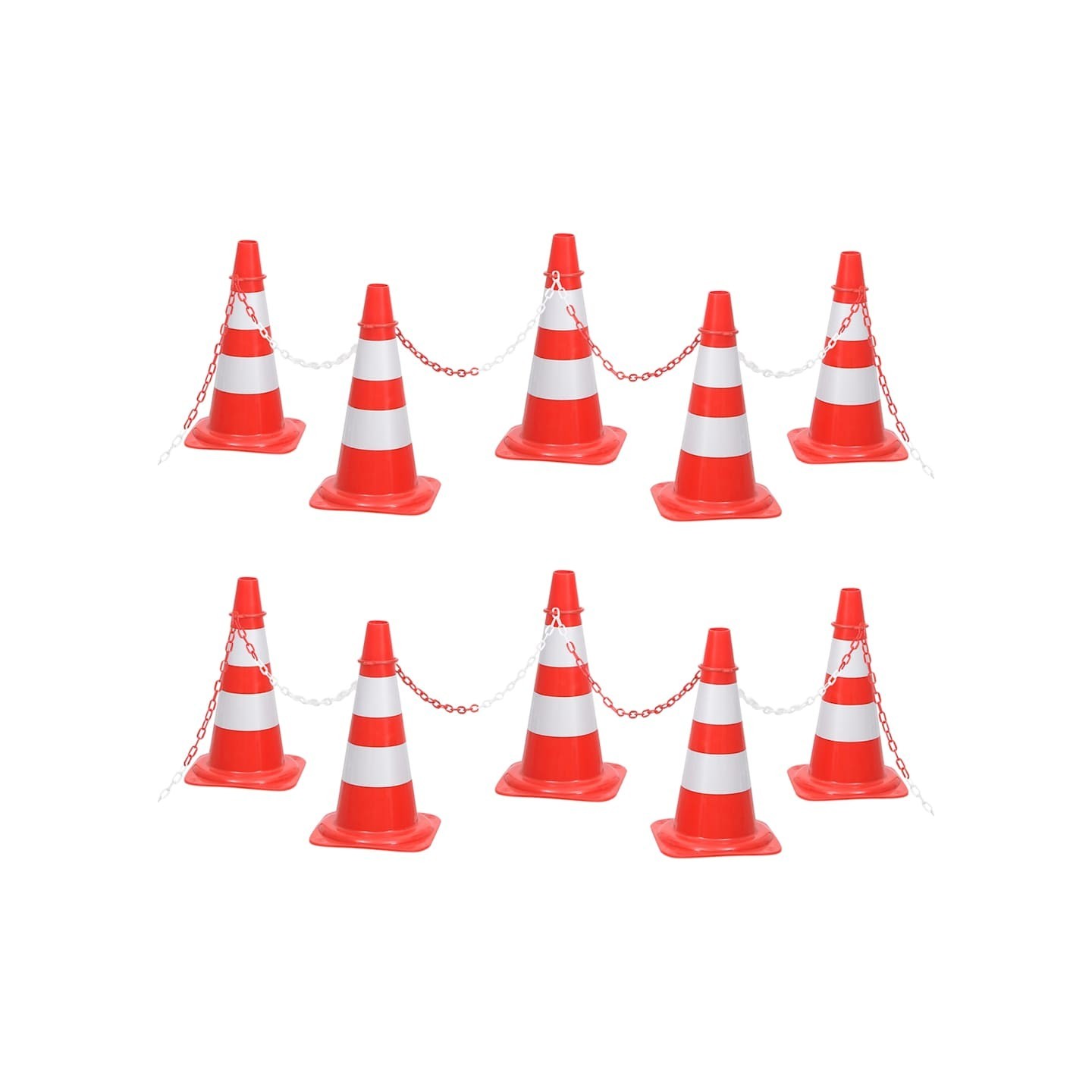 Ensemble de cônes avec 10 m de chaîne Rouge et blanc