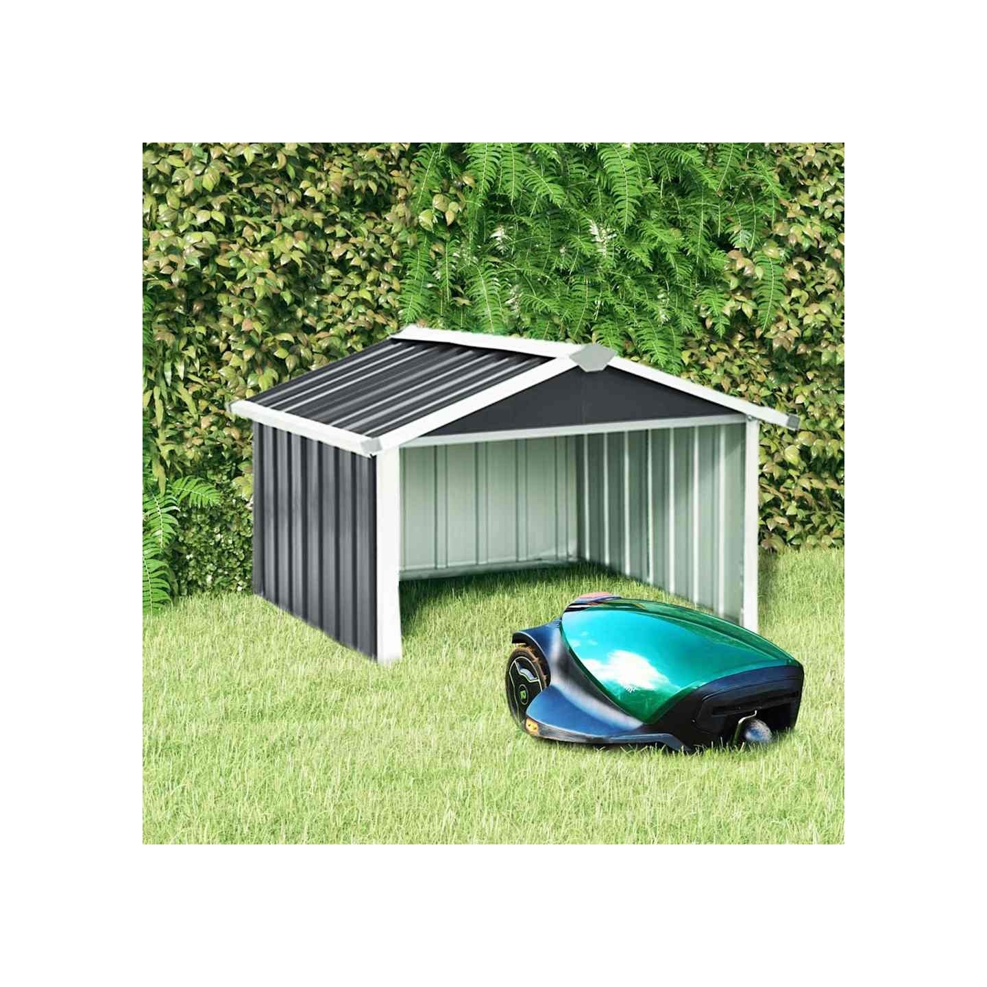 Abri pour robot de jardin 92x97x63cm Acier galvanisé Anthracite